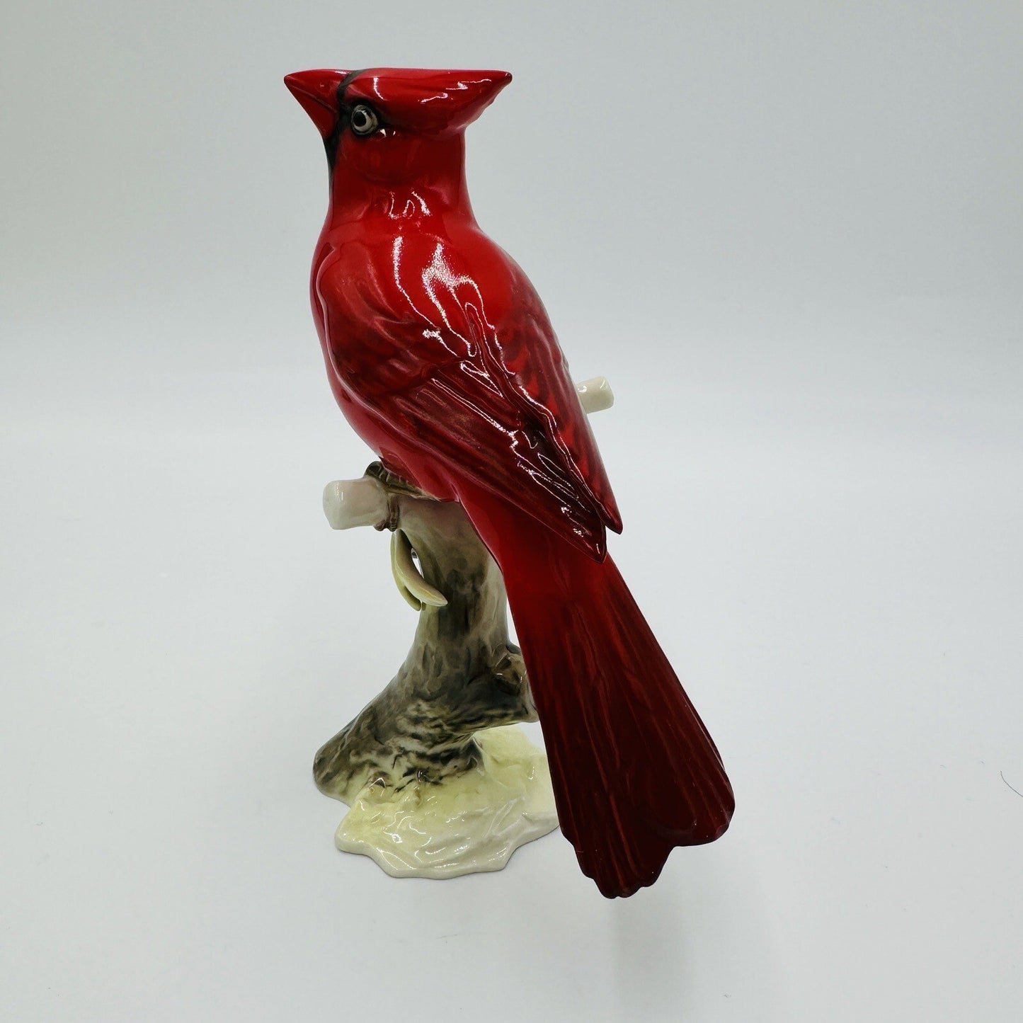 Hutschenreuther Kunstabteilung Cardinal Bird Figurine Porcelain Germany Red Vtg