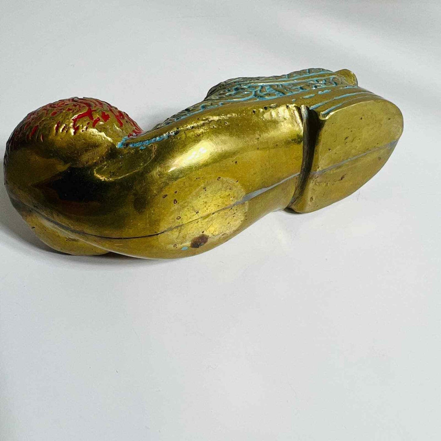 Brass Ashtray Shoe Cigarette Holder Metal Design Home Decor Vintage Ball