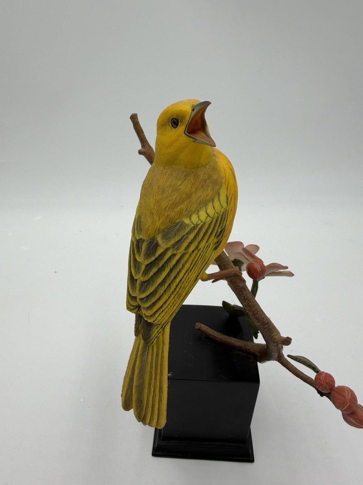 RARE Danbury Mint SPRING SERENADE Yellow WARBLER Bird Figurine BY JEFF RECHTIN