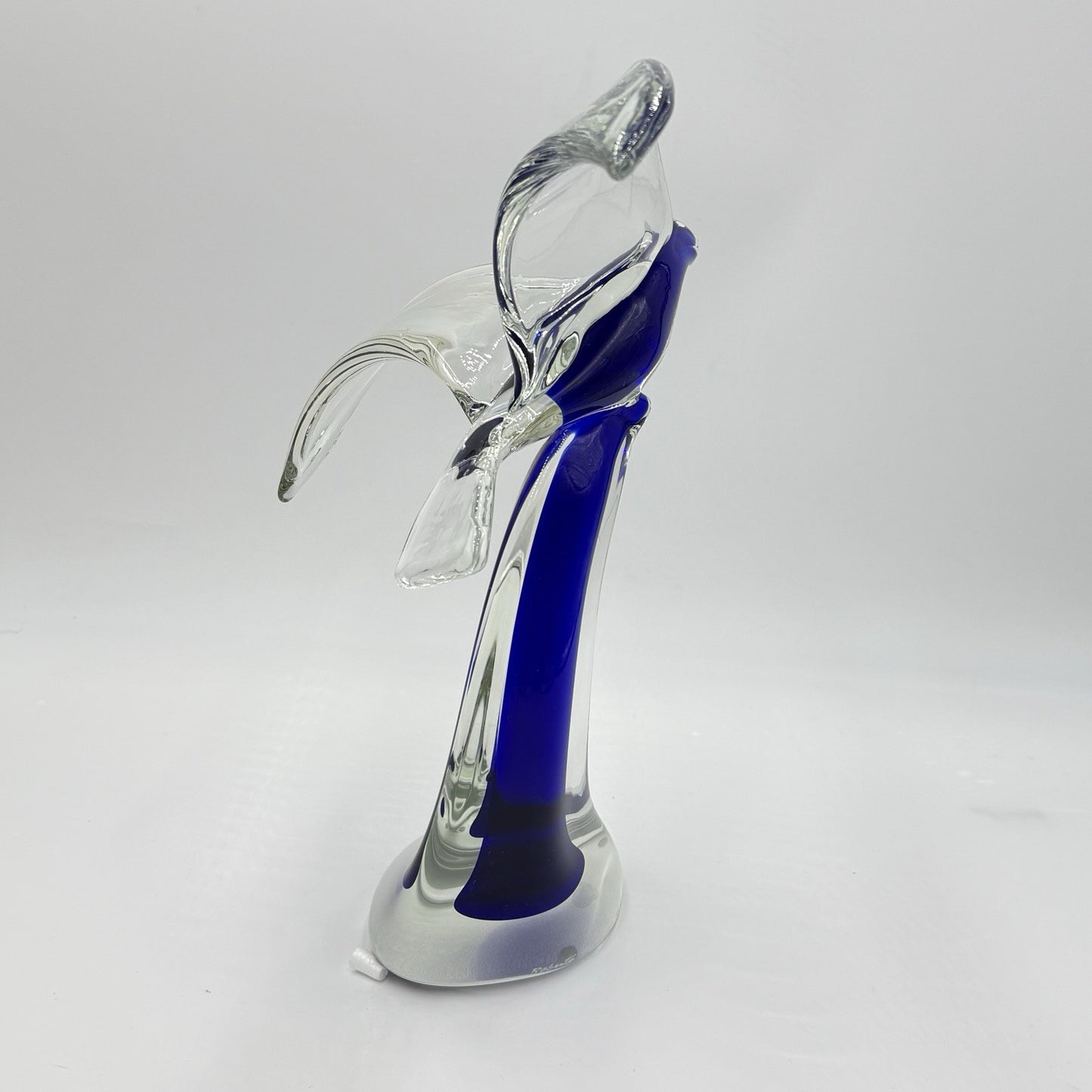 Vtg Murano Roberto Moretti Seagul Blue Cobalt Abstract Sculpture 13” Art Glass