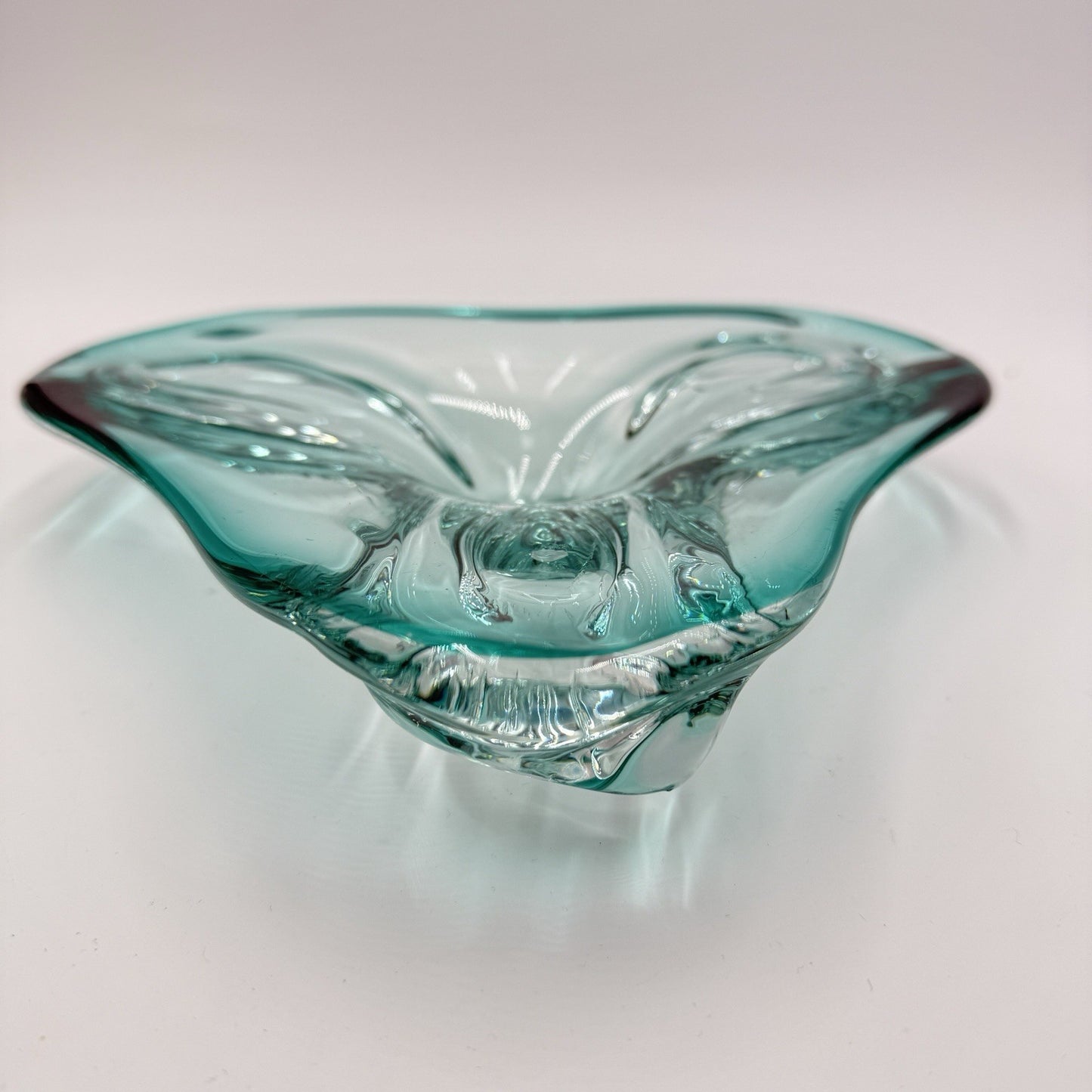 Moebel Murano Dark Aqua Art Glass Bowl Antonio Da Ros Cenedese 1960's Italy