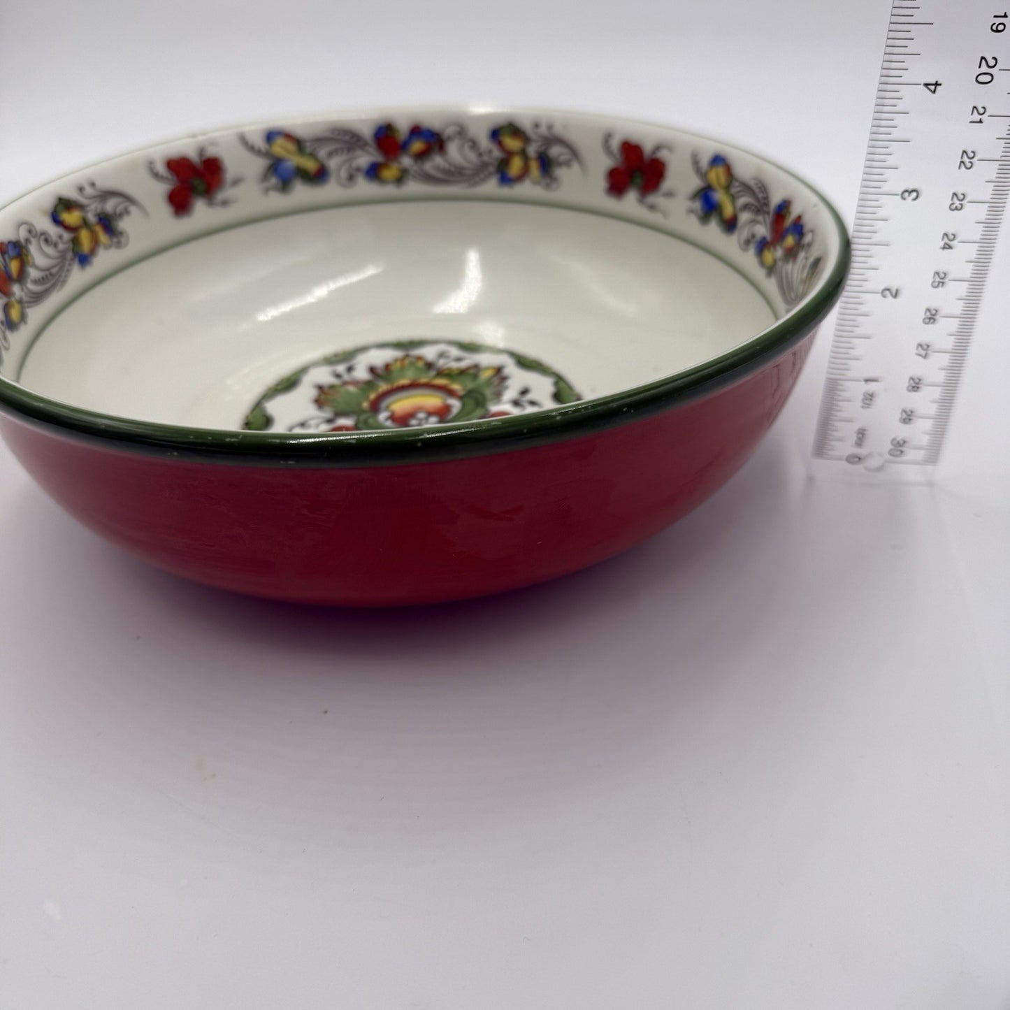 Antique Porsgrund Porcelain Norway Nordic Rose Serving Bowl Hand Painted Large