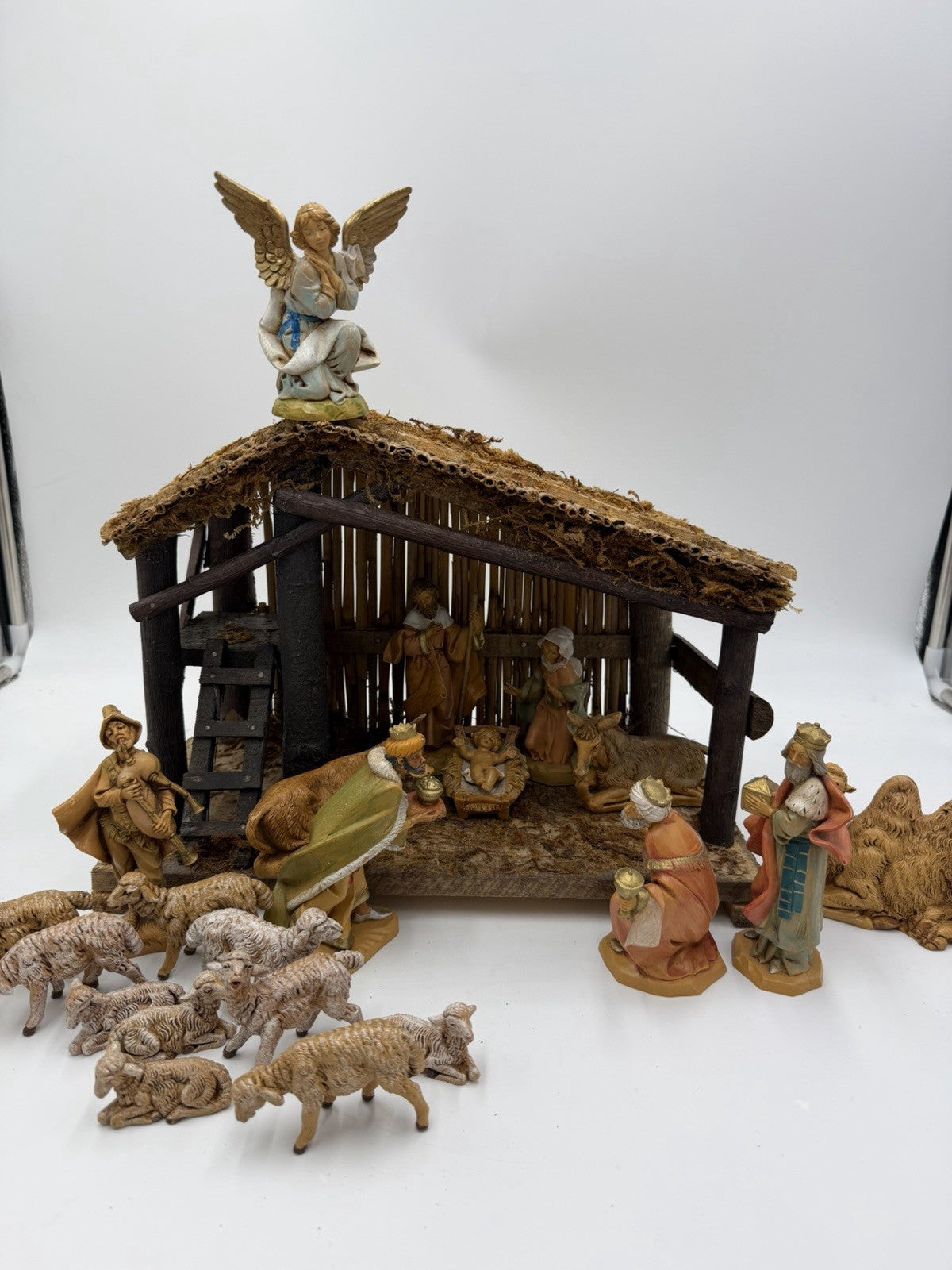 Vintage Fontanini Italy Nativity 22 Pcs + Stable Set Christmas 5” Figurines