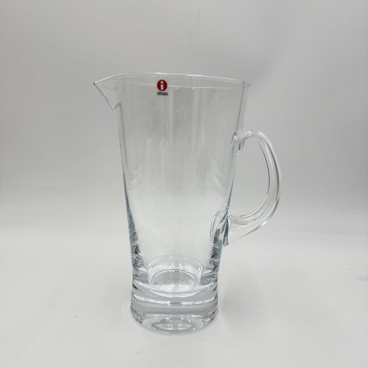 iittala Aarne glass pitcher by Göran Hongell Findland 9” Mouth Blow Glass