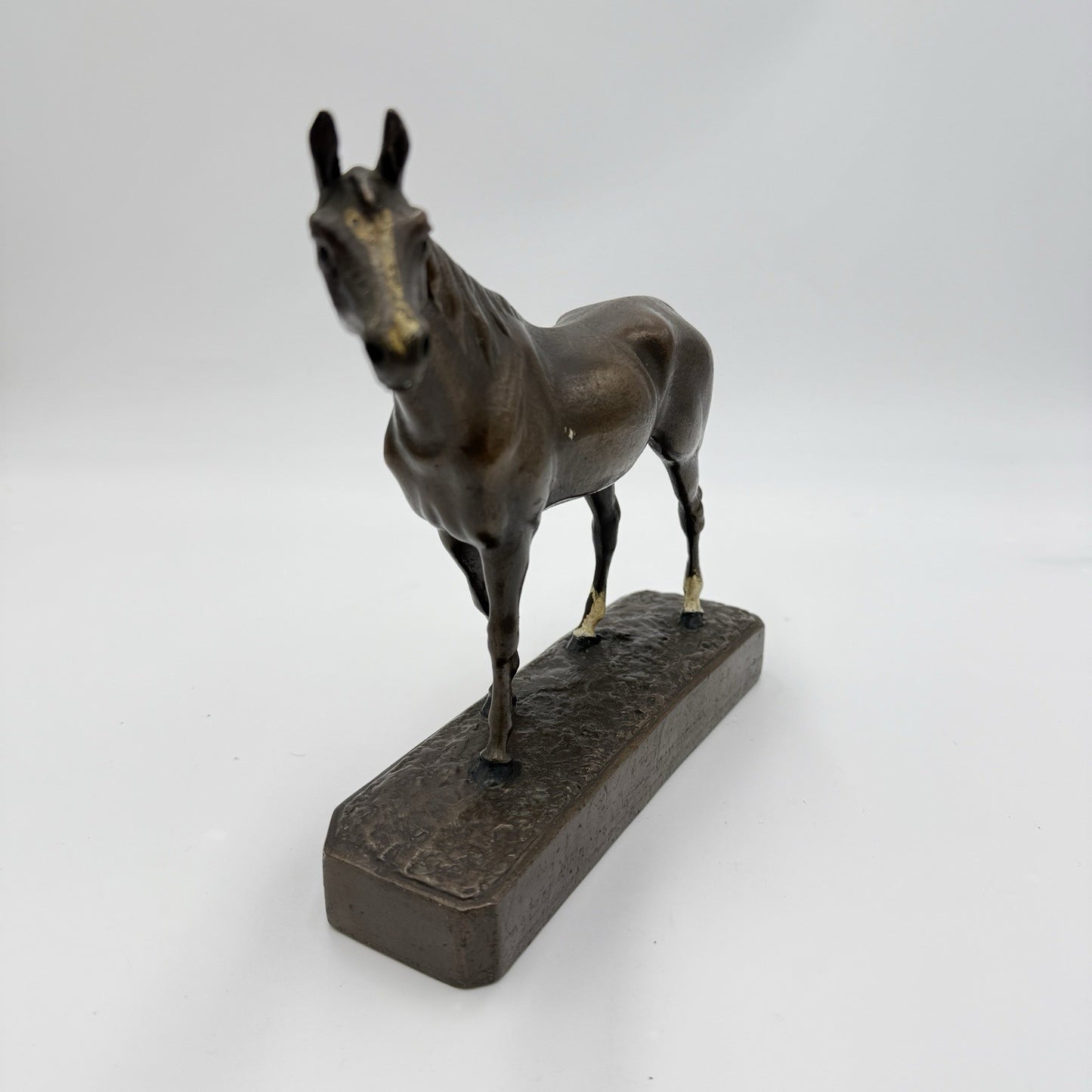 Vintage Bronze Solid Horse Sculpture Figurine
