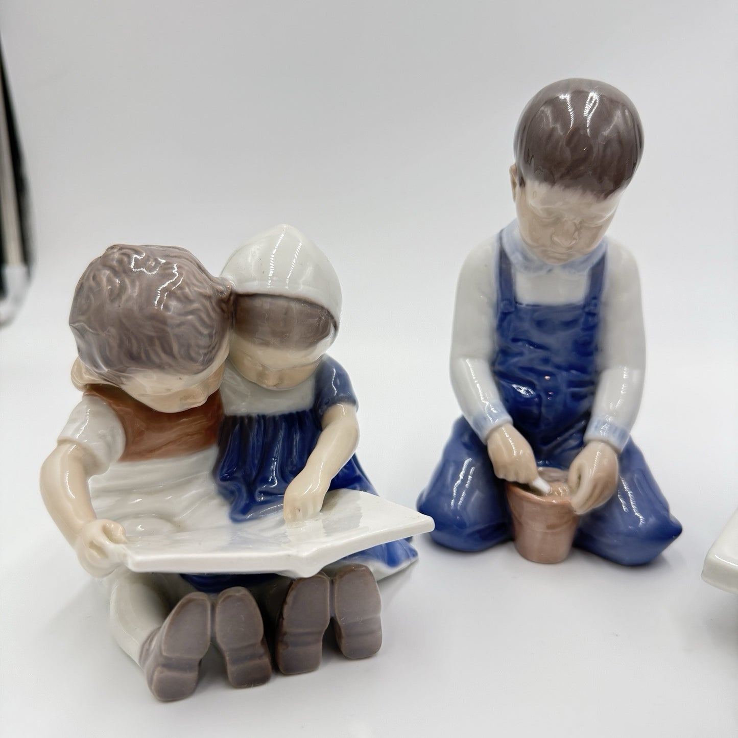 B&G Royal Copenhagen Porcelain Denmark Figurines Vintage Children Reading