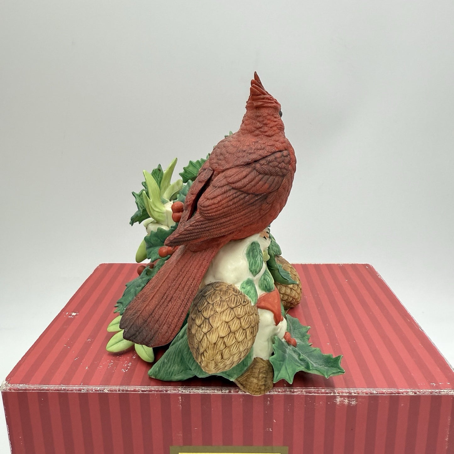 Lenox Winter Greetings Centerpiece CandleStick Cardinals Birds Porcelain Figurin