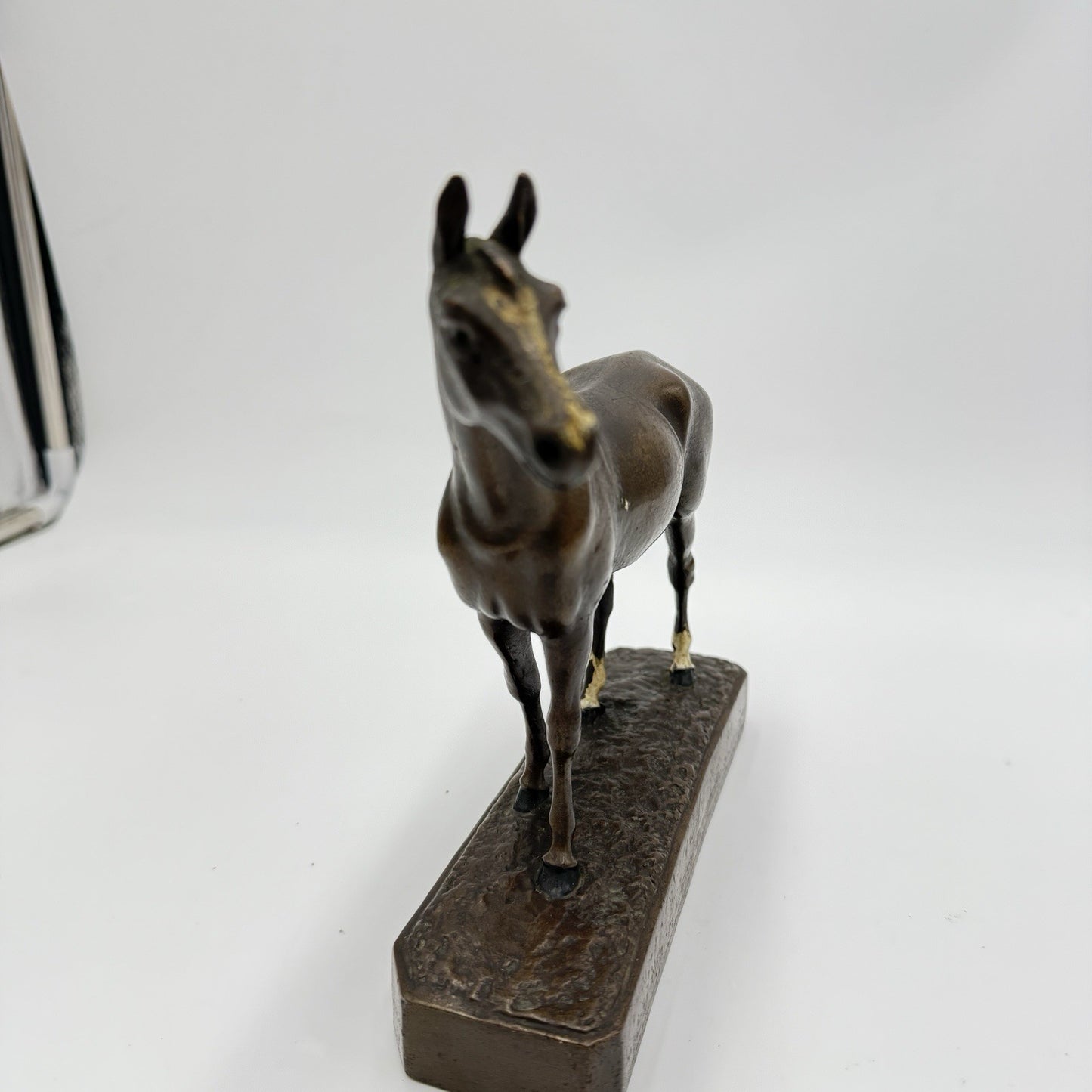 Vintage Bronze Solid Horse Sculpture Figurine