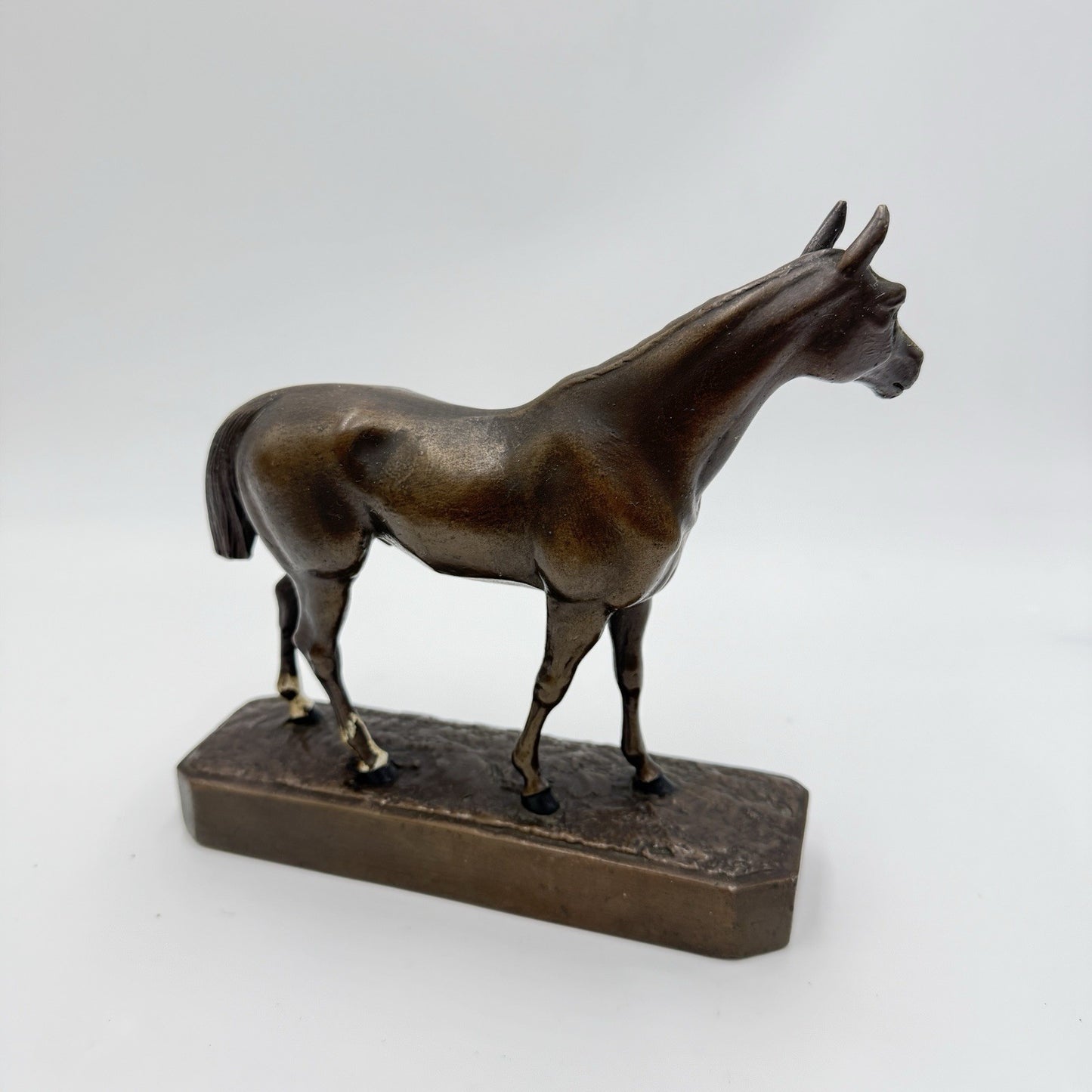 Vintage Bronze Solid Horse Sculpture Figurine