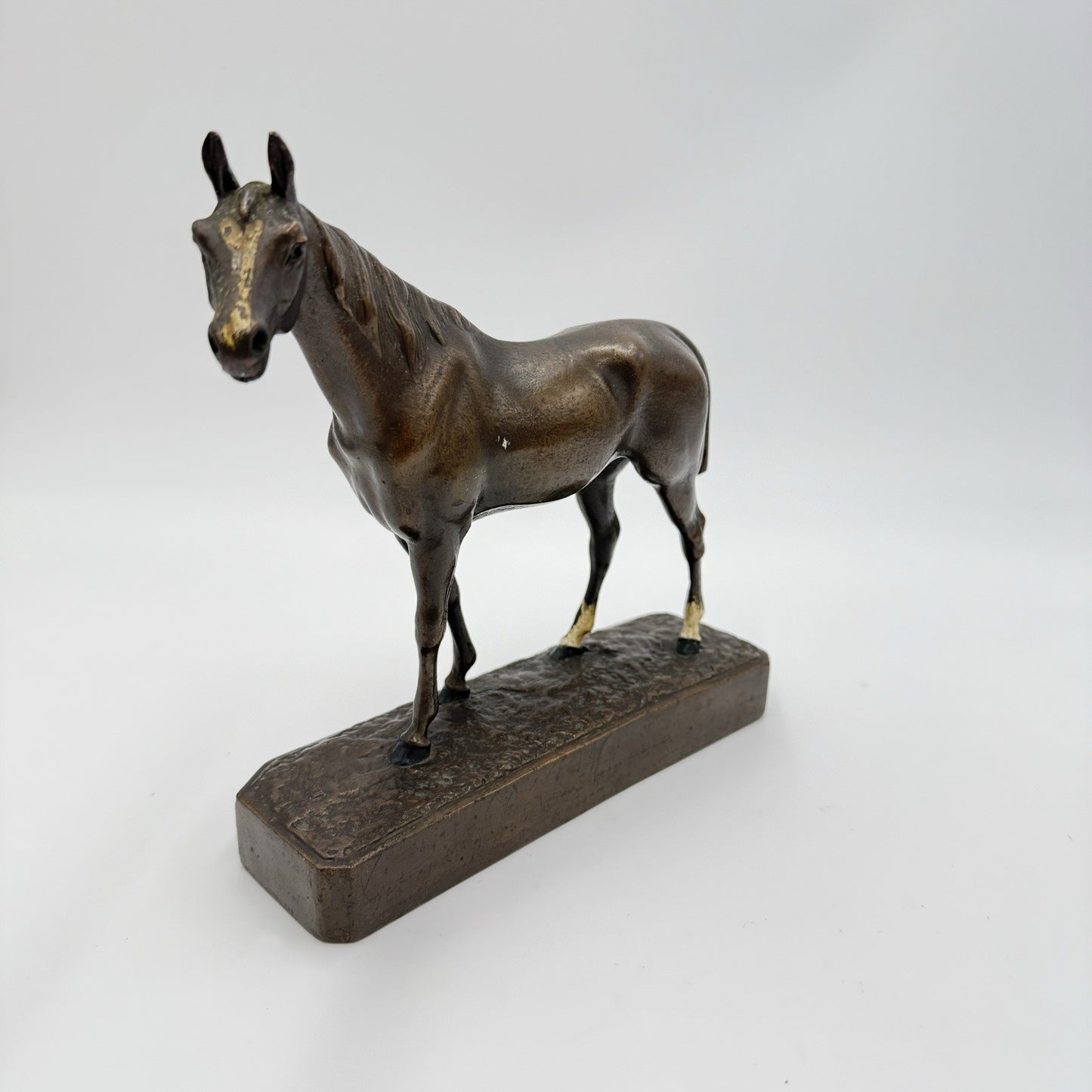 Vintage Bronze Solid Horse Sculpture Figurine