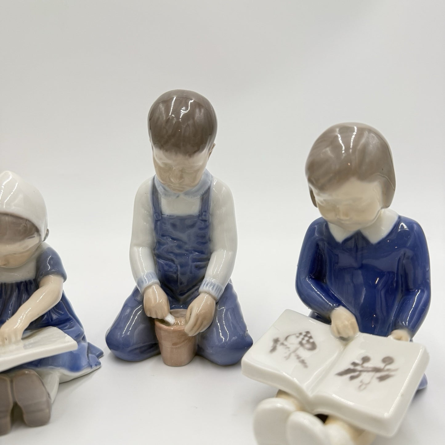 B&G Royal Copenhagen Porcelain Denmark Figurines Vintage Children Reading