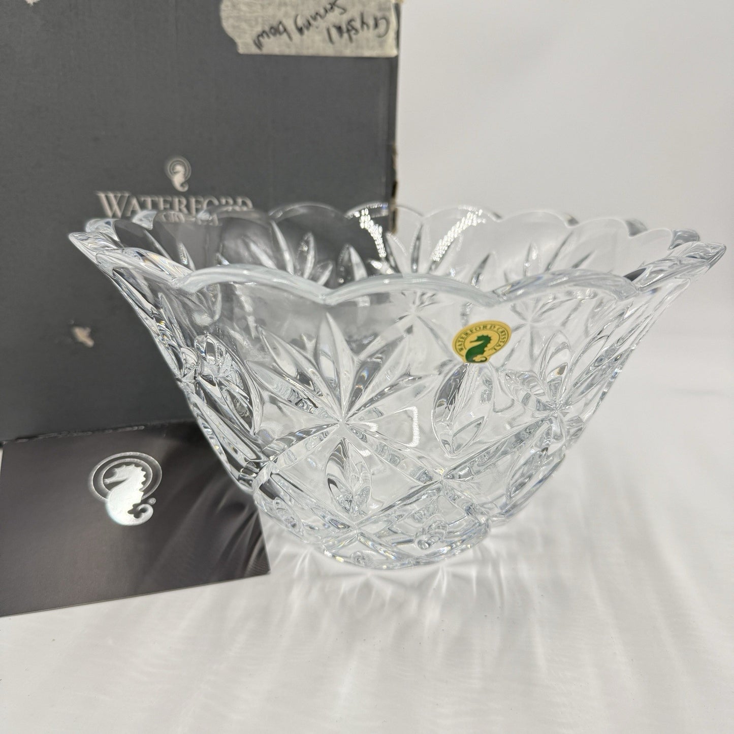 Waterford Crystal Sara 10" Fan Cut Fruit or Centerpiece Bowl w/ Box & Tags MINT