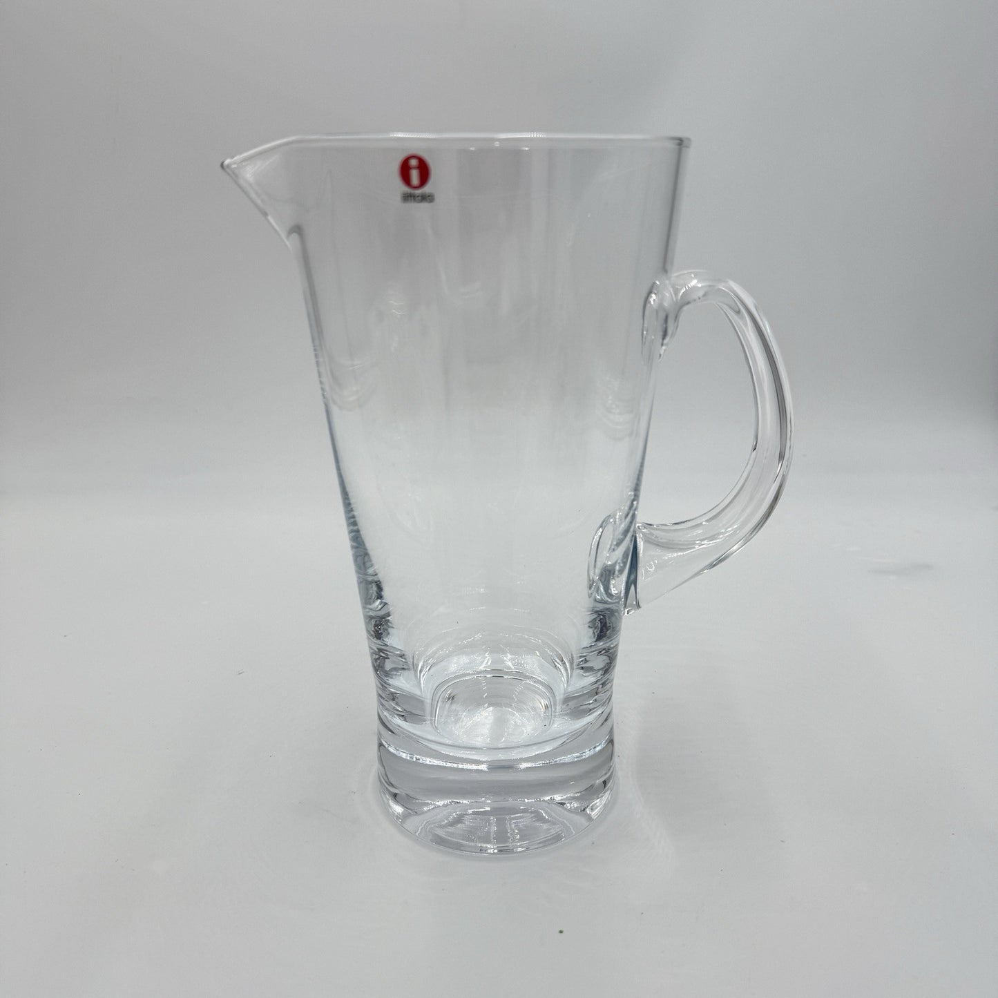 iittala Aarne glass pitcher by Göran Hongell Findland 9” Mouth Blow Glass