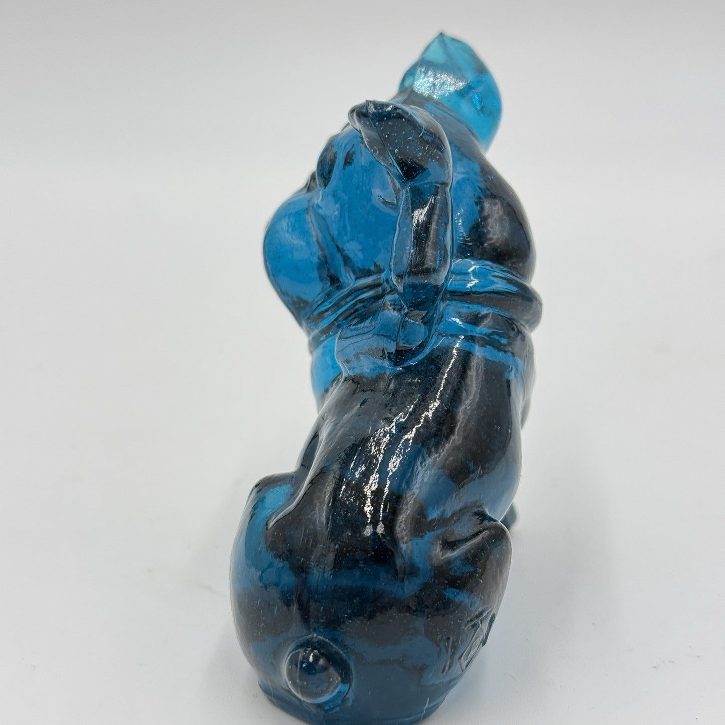 MCM Imperial Art Glass Bulldog Parlour Blue Figurine Rare 3” Paperweight Vintage