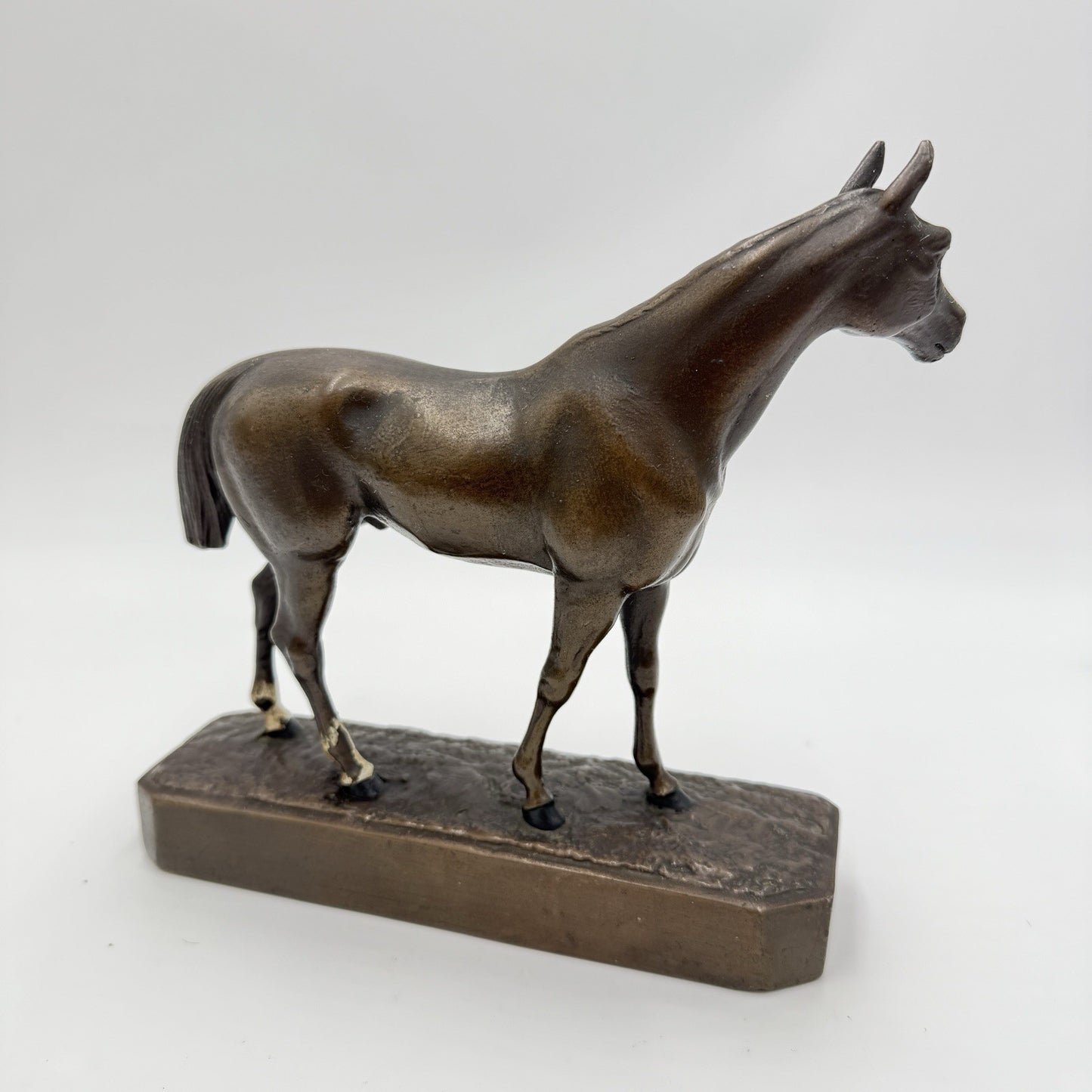 Vintage Bronze Solid Horse Sculpture Figurine