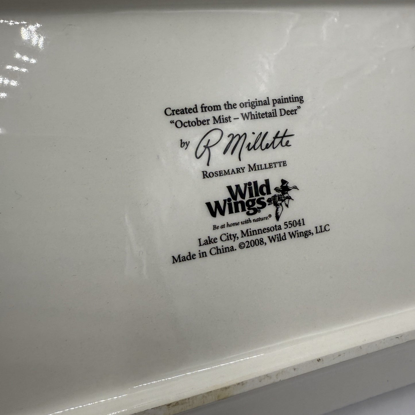 Wild Wings Whitetail Deer Antler Serving Tray Dish Oct Mist 2008 By R Millete