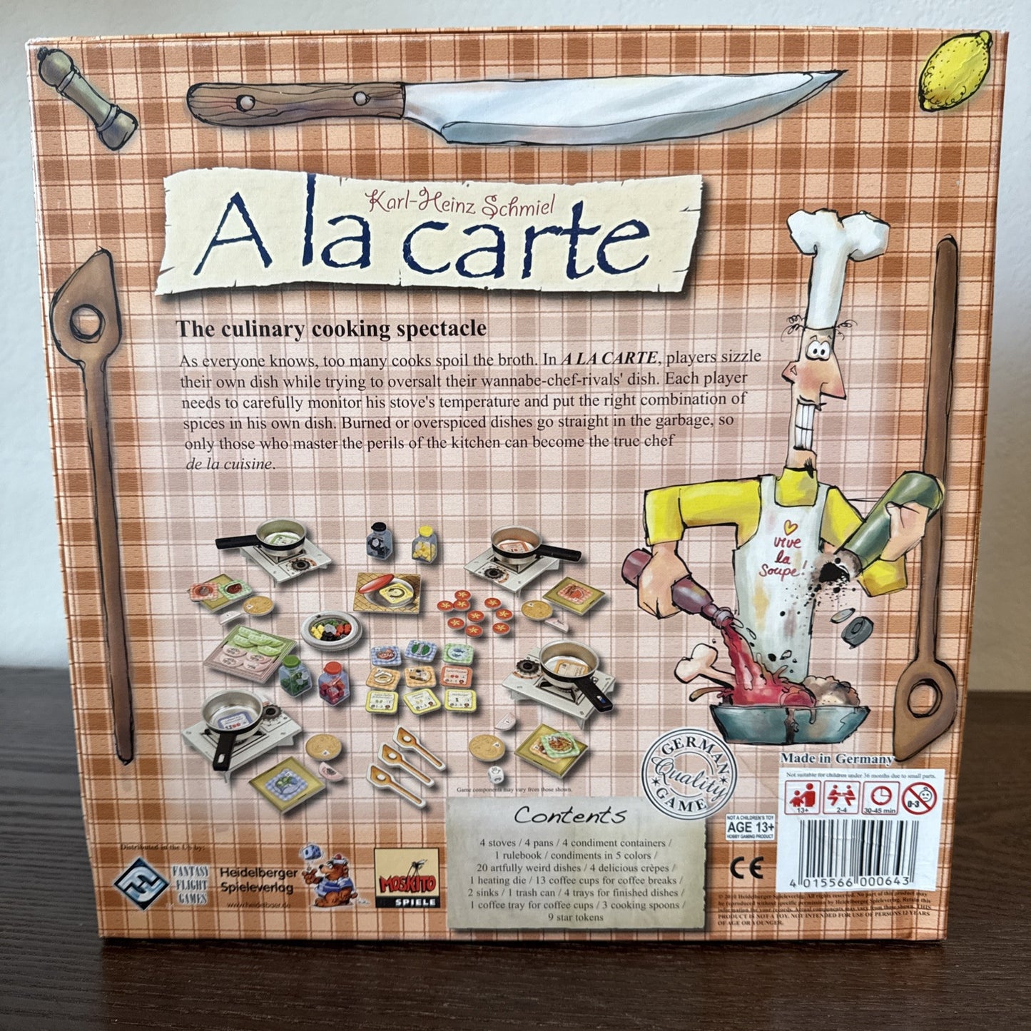 FFG A la Carte Board Game Dexterity Fun 2-4 Players Rare Culinary Cooking