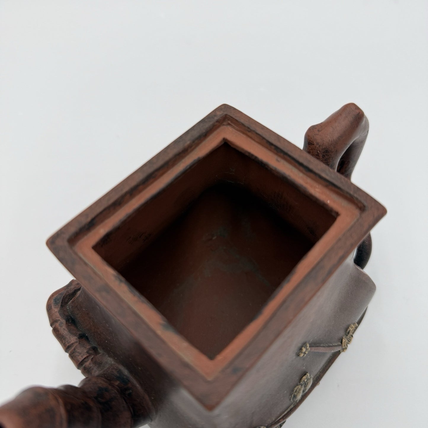 Antique Yixing Zisha Clay Teapot pottery terracota bamboo cherry blossom Design