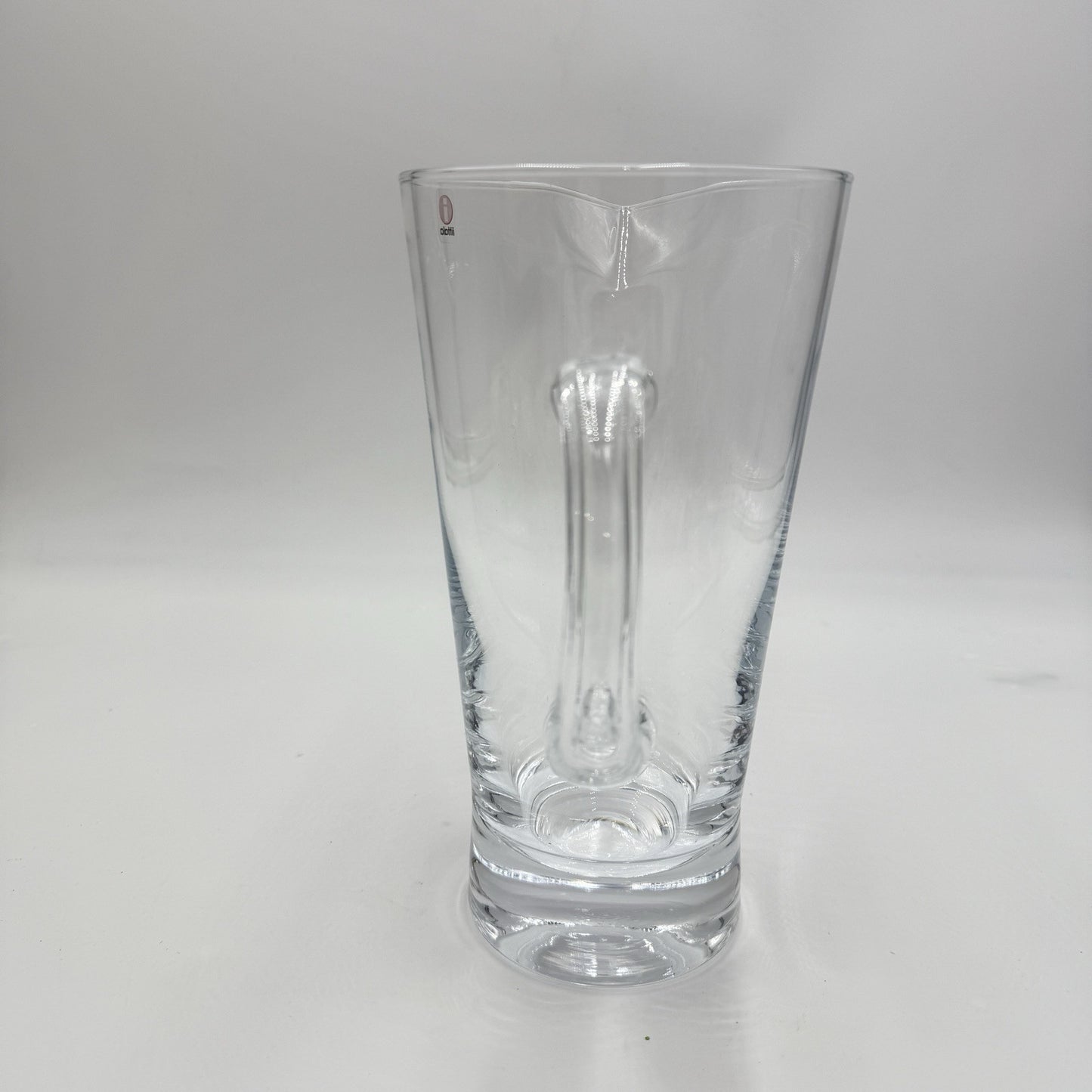 iittala Aarne glass pitcher by Göran Hongell Findland 9” Mouth Blow Glass