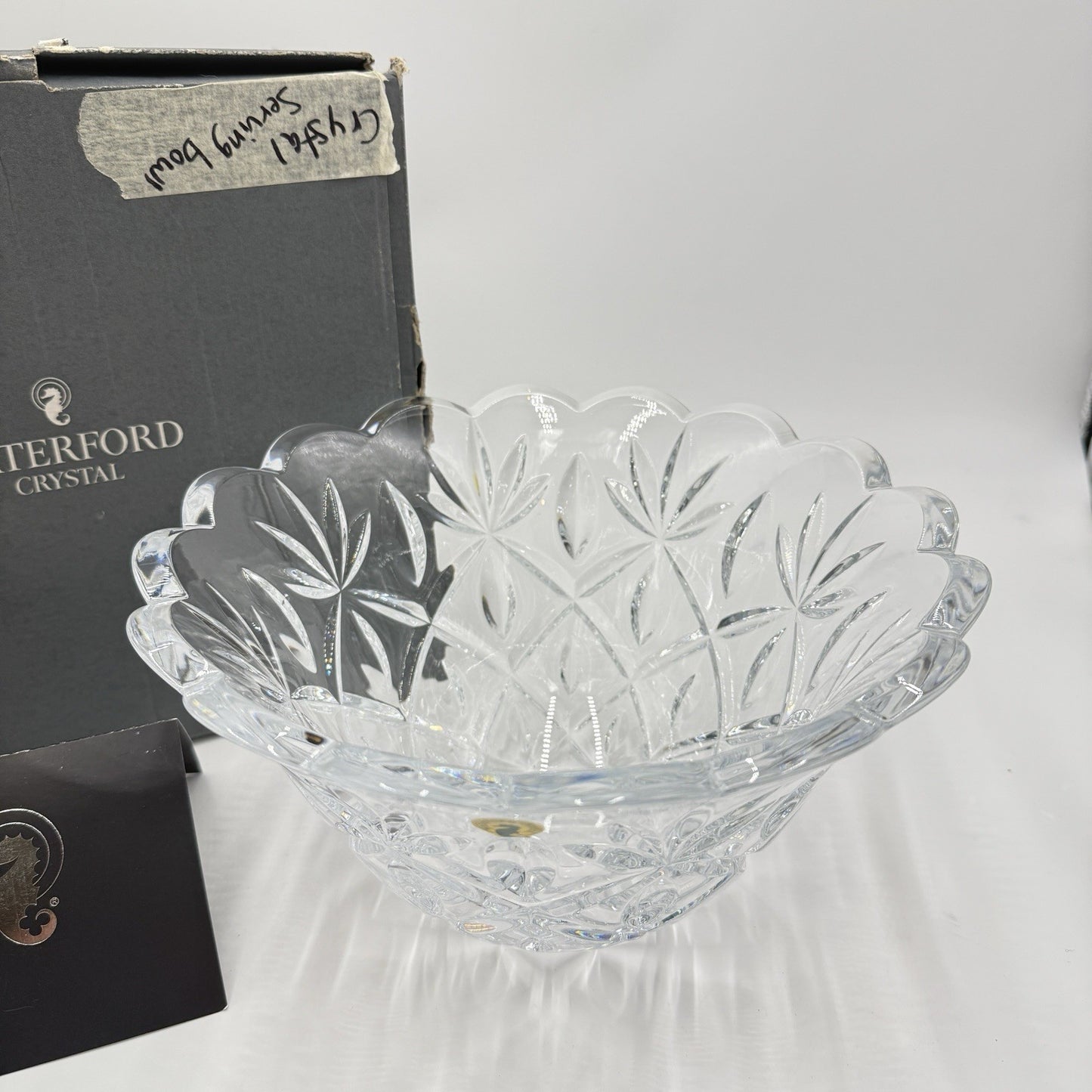 Waterford Crystal Sara 10" Fan Cut Fruit or Centerpiece Bowl w/ Box & Tags MINT