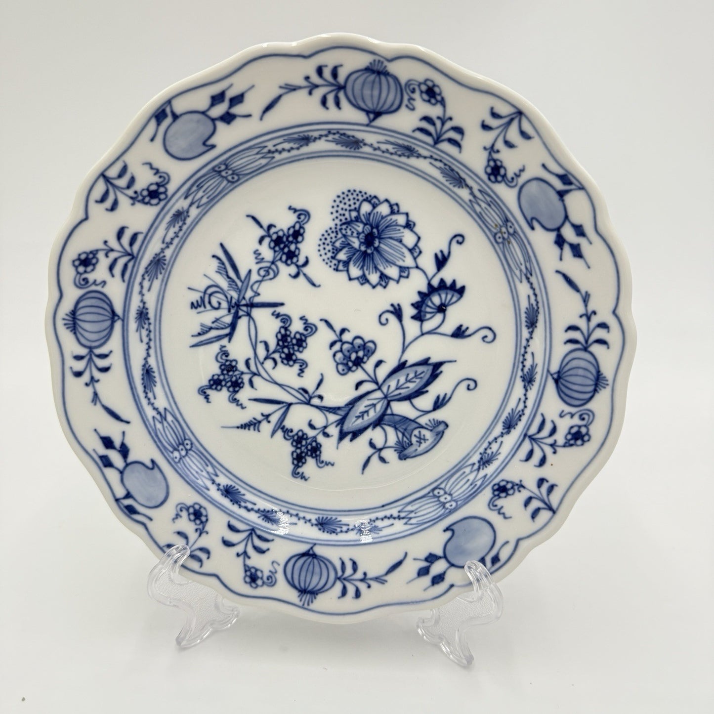 Antique Ernst Teichert Porcelain MEISSEN Blue Onion Plate 7” Germany