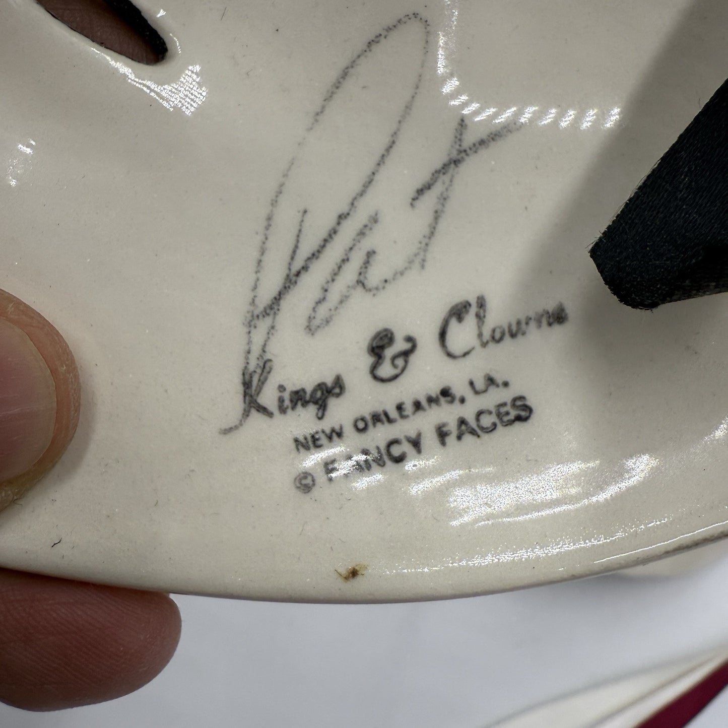 Kings & Clowns Fancy Faces Mask NEW ORLEANS MARDI GRAS Signed VTG Ceramic 7.25”