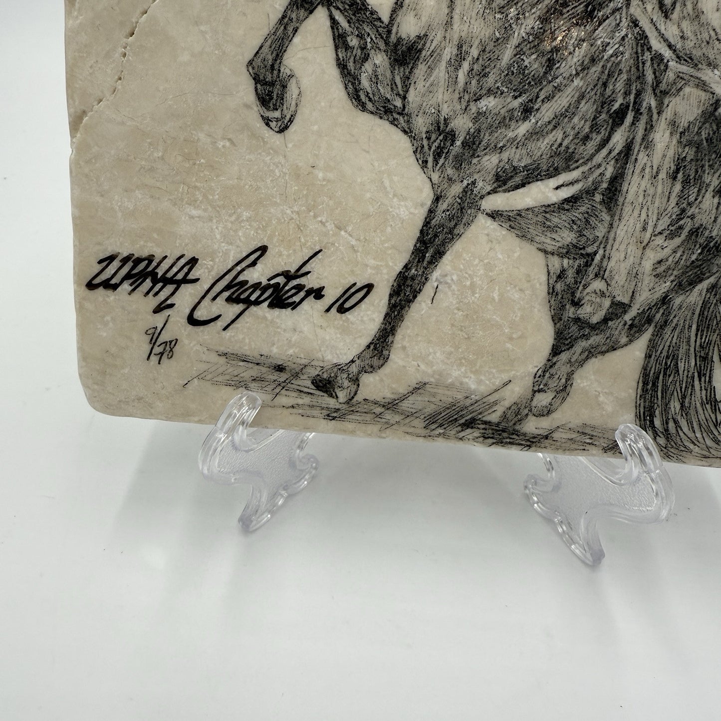 IMPERATOR UPHA Chapter 10 Fine Art in Stone Horseman Sketch 6x6 Tile Kim Marie
