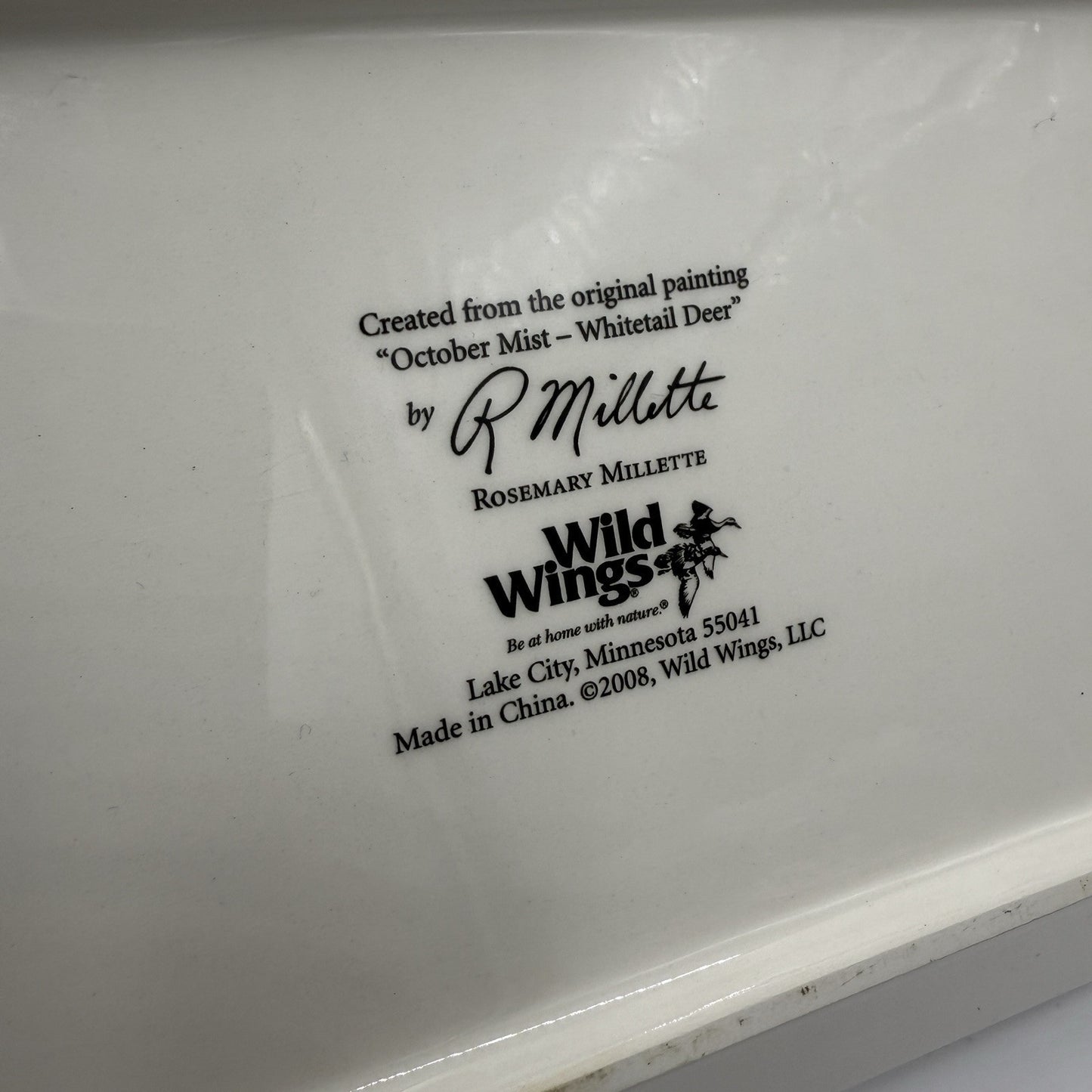 Wild Wings Whitetail Deer Antler Serving Tray Dish Oct Mist 2008 By R Millete