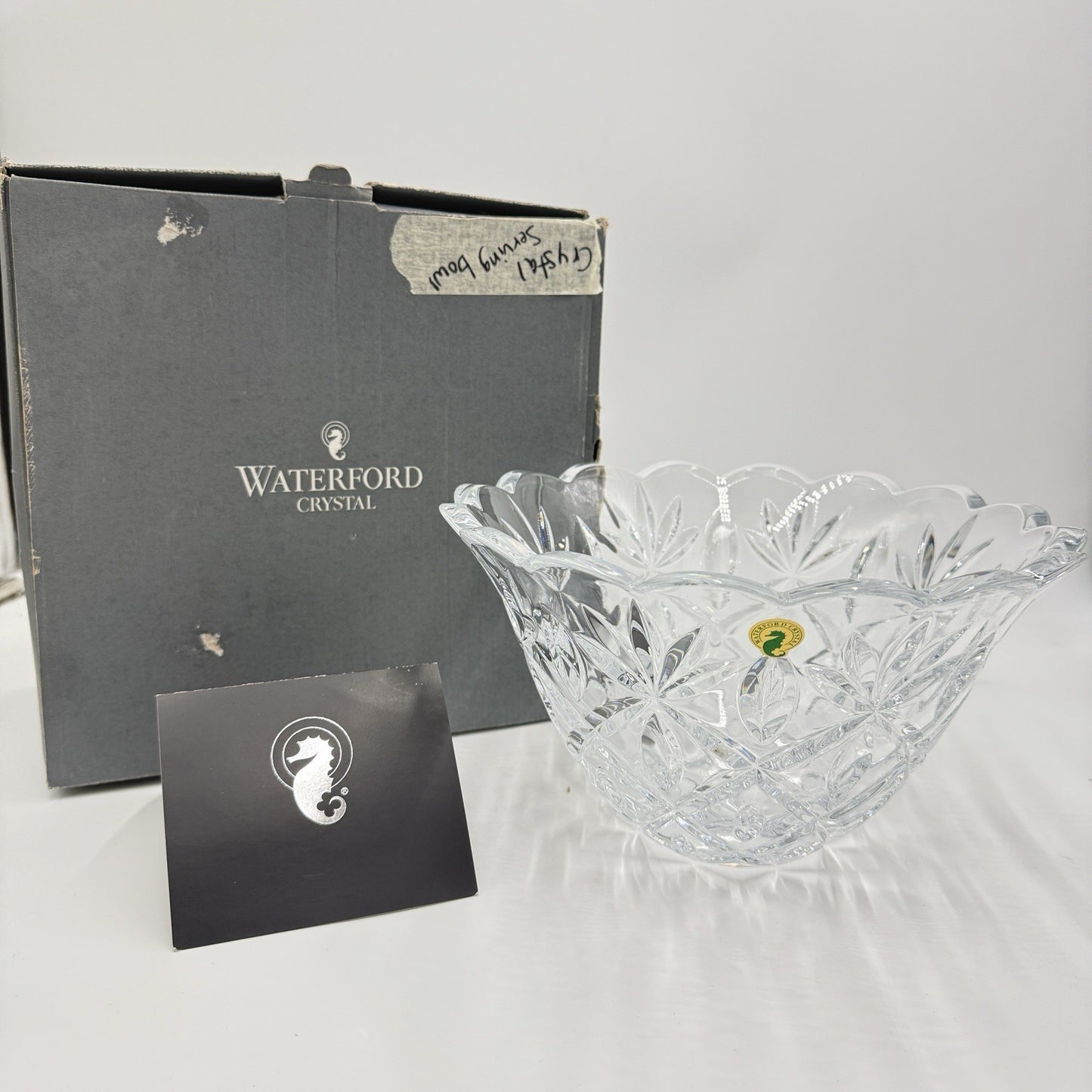 Waterford Crystal Sara 10" Fan Cut Fruit or Centerpiece Bowl w/ Box & Tags MINT