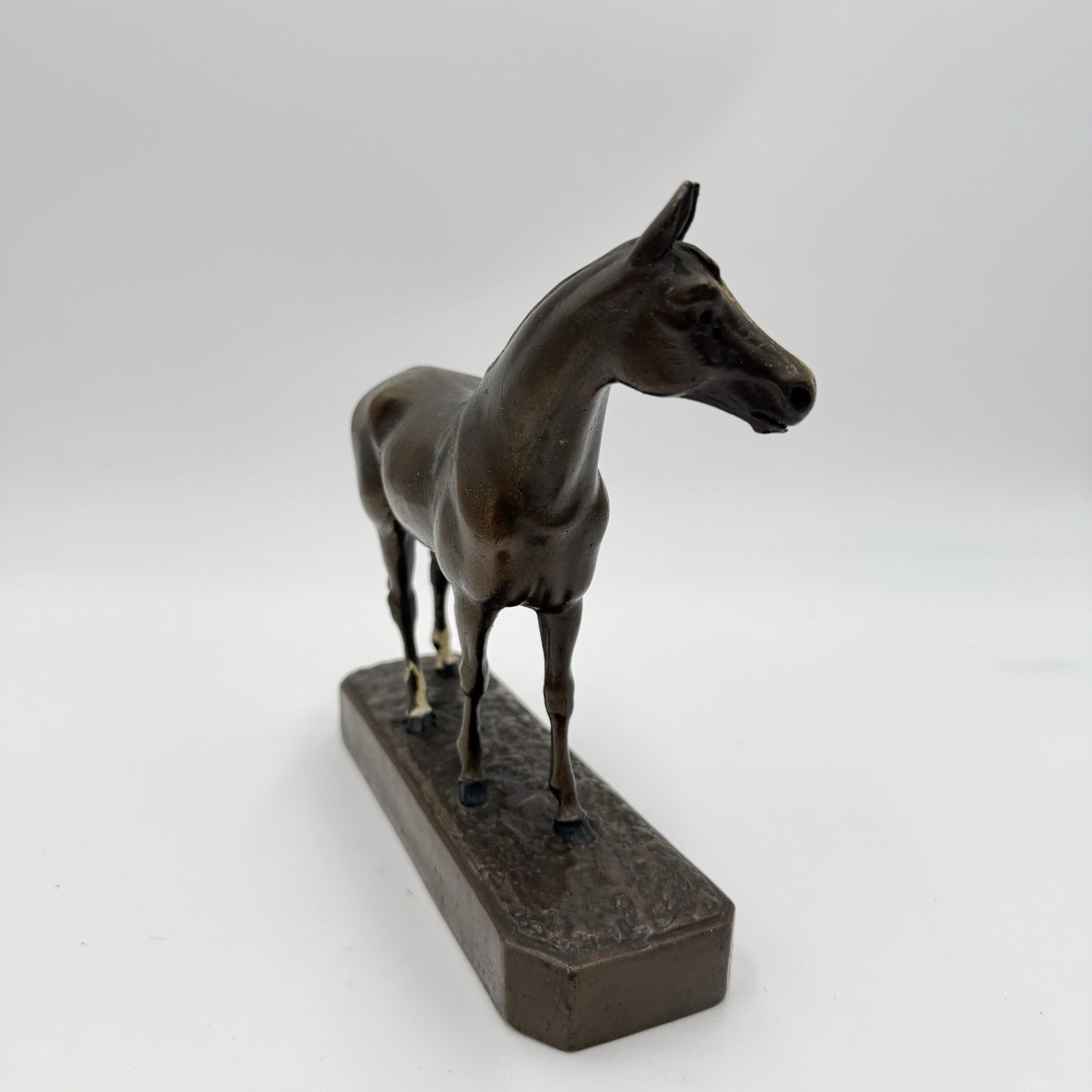 Vintage Bronze Solid Horse Sculpture Figurine