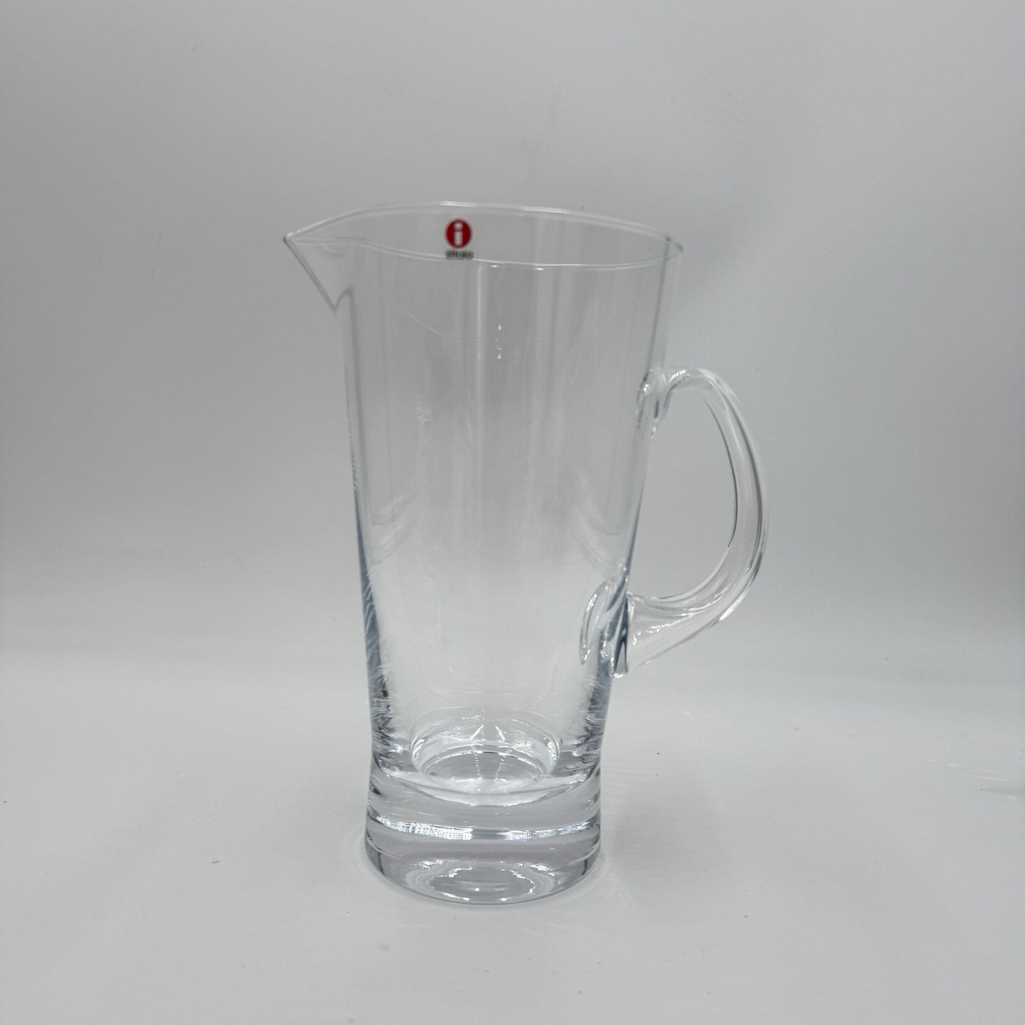 iittala Aarne glass pitcher by Göran Hongell Findland 9” Mouth Blow Glass
