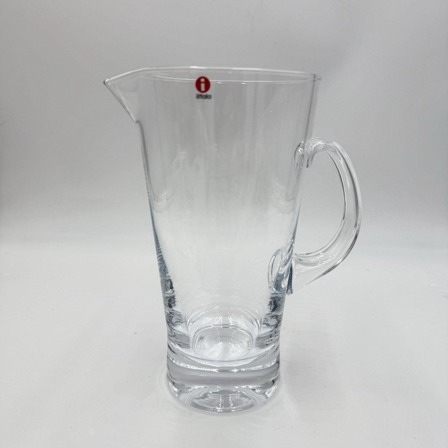 iittala Aarne glass pitcher by Göran Hongell Findland 9” Mouth Blow Glass