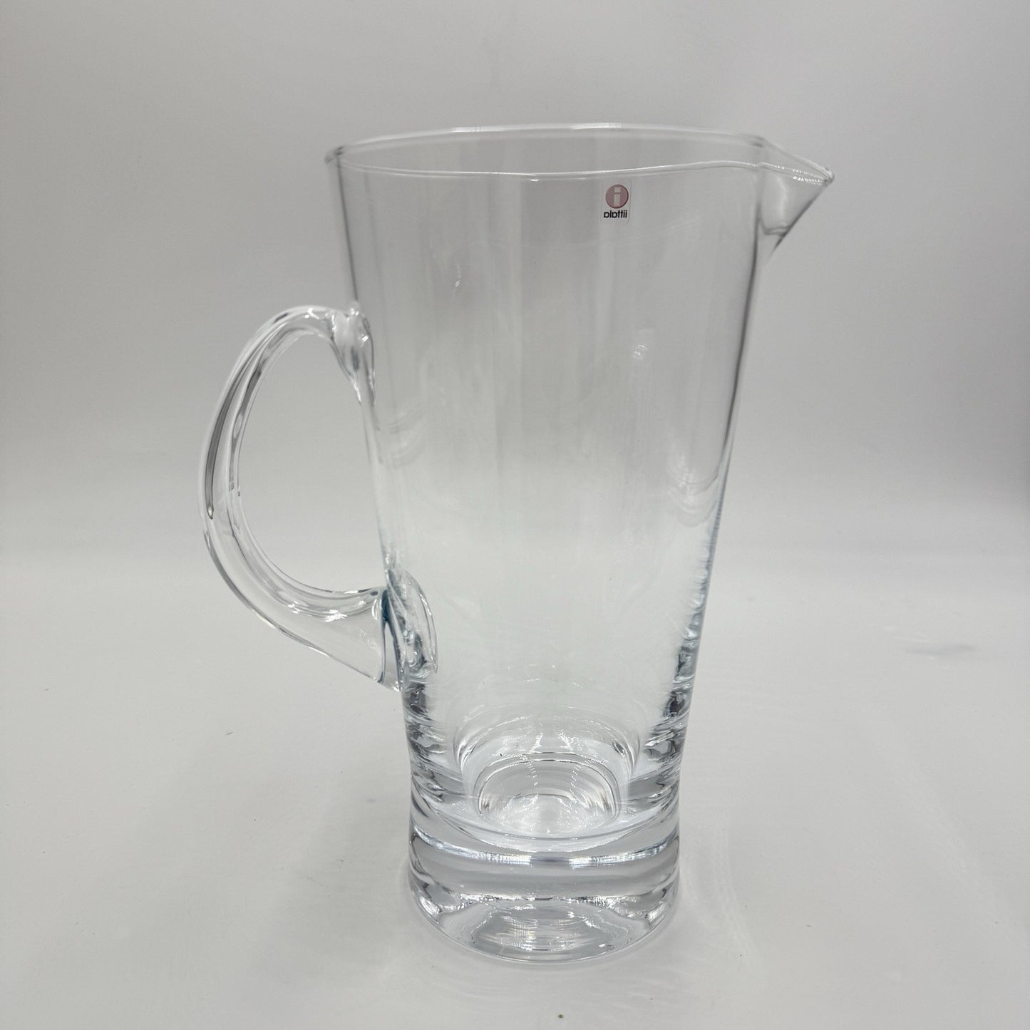 iittala Aarne glass pitcher by Göran Hongell Findland 9” Mouth Blow Glass