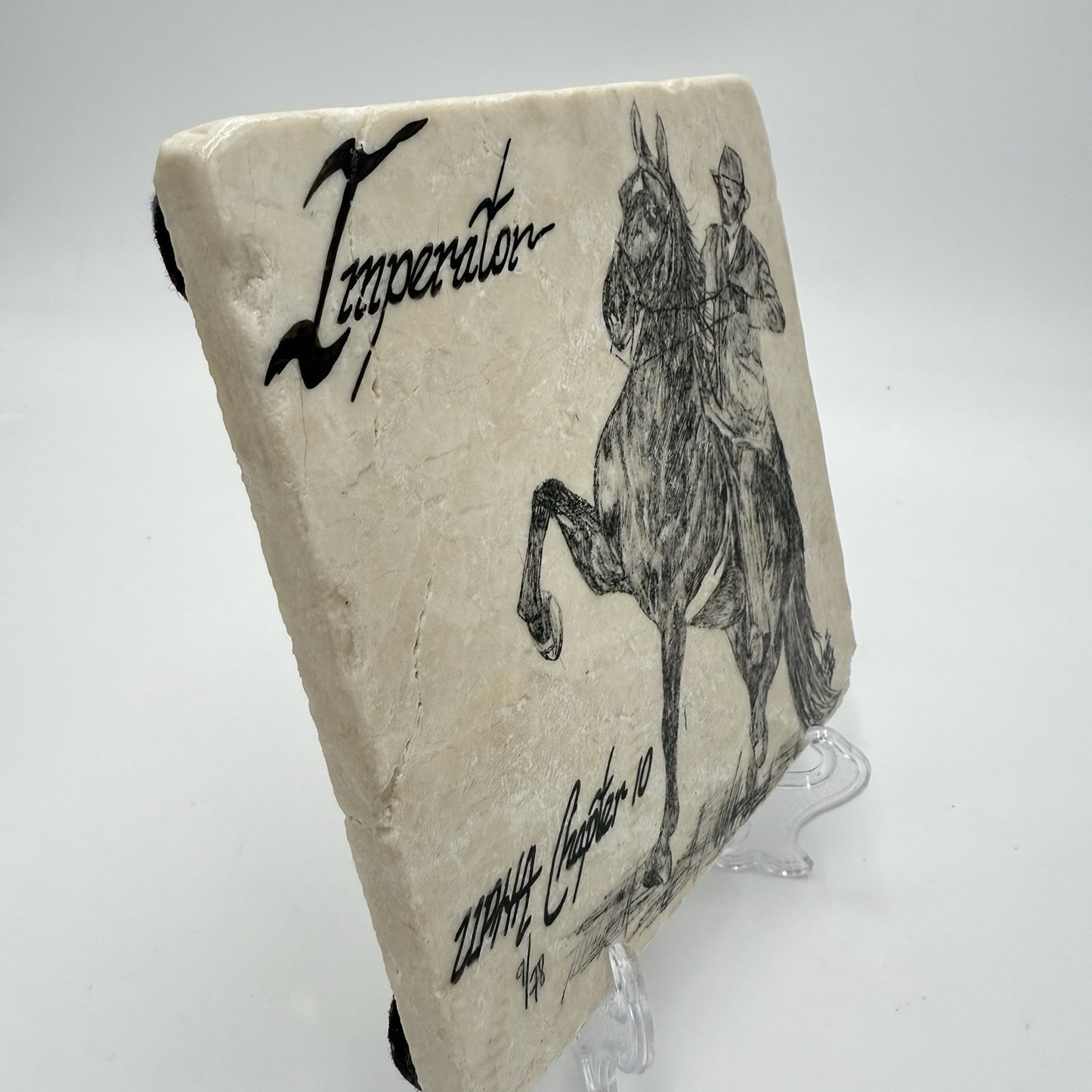IMPERATOR UPHA Chapter 10 Fine Art in Stone Horseman Sketch 6x6 Tile Kim Marie