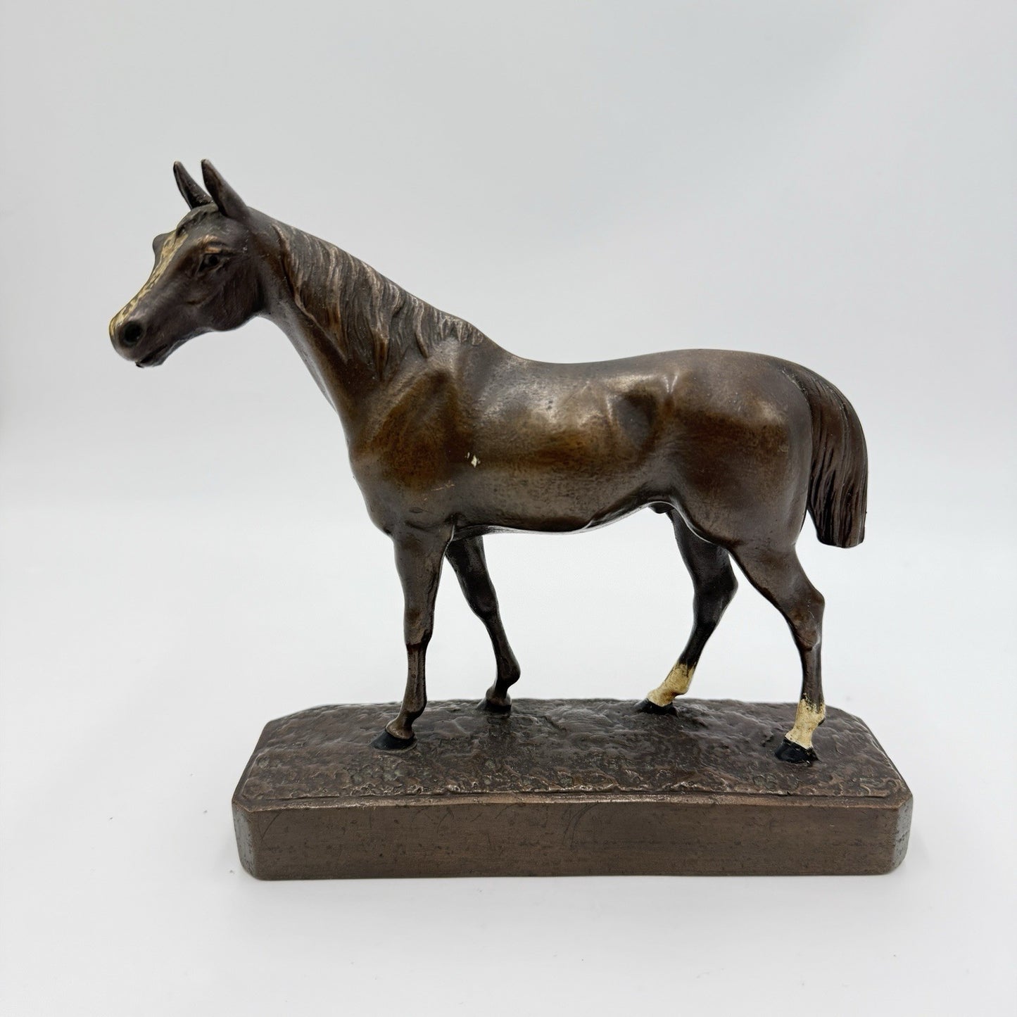 Vintage Bronze Solid Horse Sculpture Figurine
