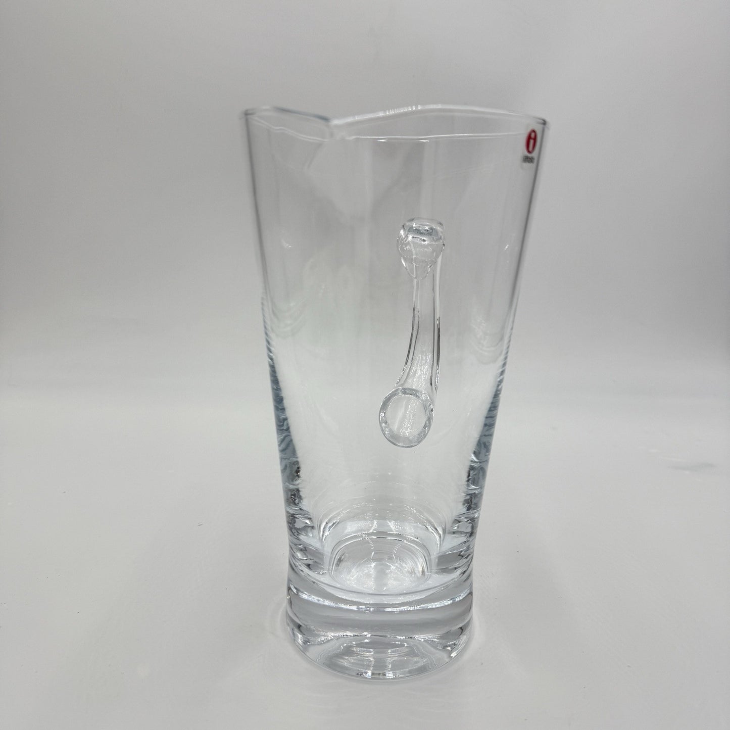 iittala Aarne glass pitcher by Göran Hongell Findland 9” Mouth Blow Glass