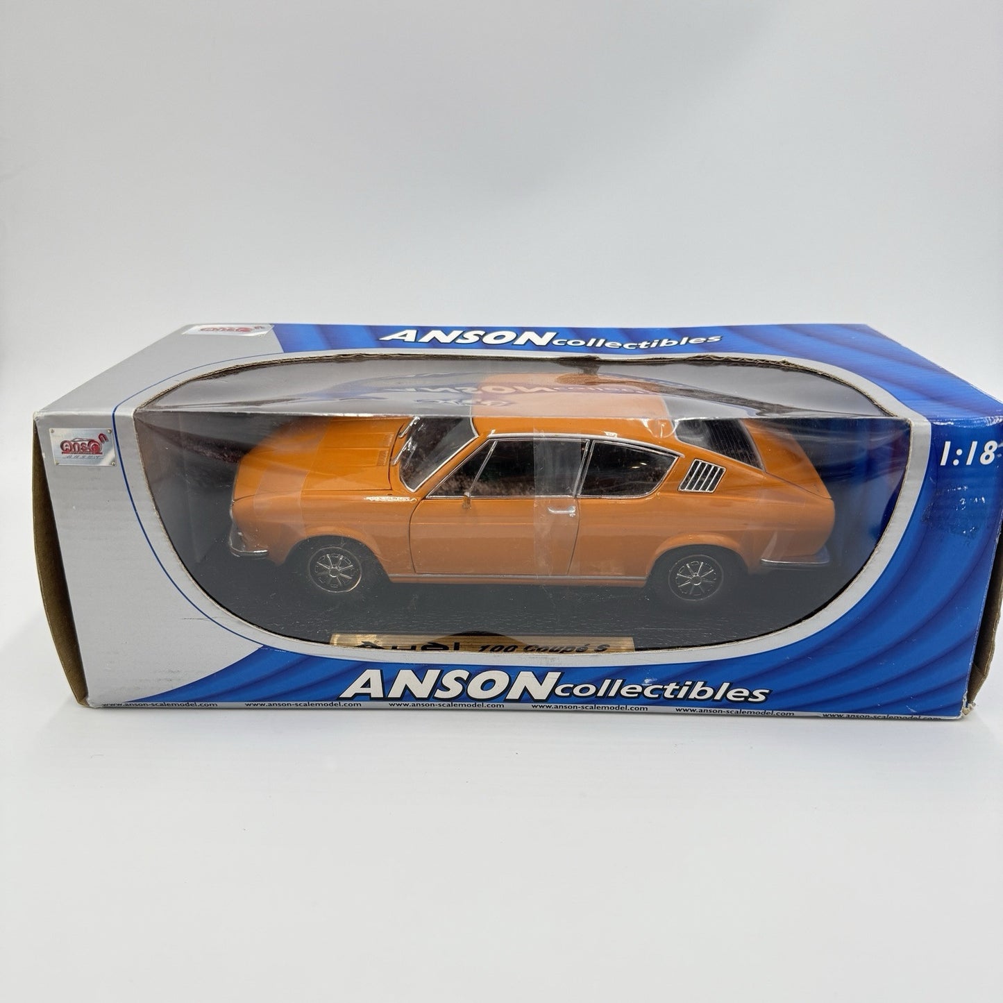AUDI 100 COUPE S ORANGE ANSON VERY OLD RELEASE 1:18 BRAND NEW IN BOX LAST PIECE