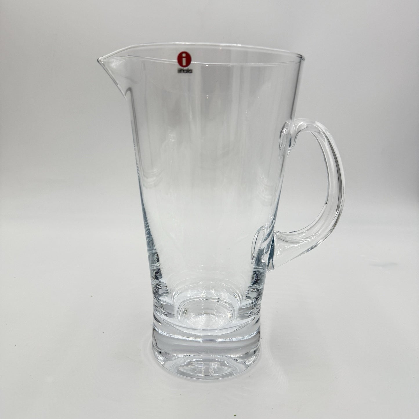 iittala Aarne glass pitcher by Göran Hongell Findland 9” Mouth Blow Glass