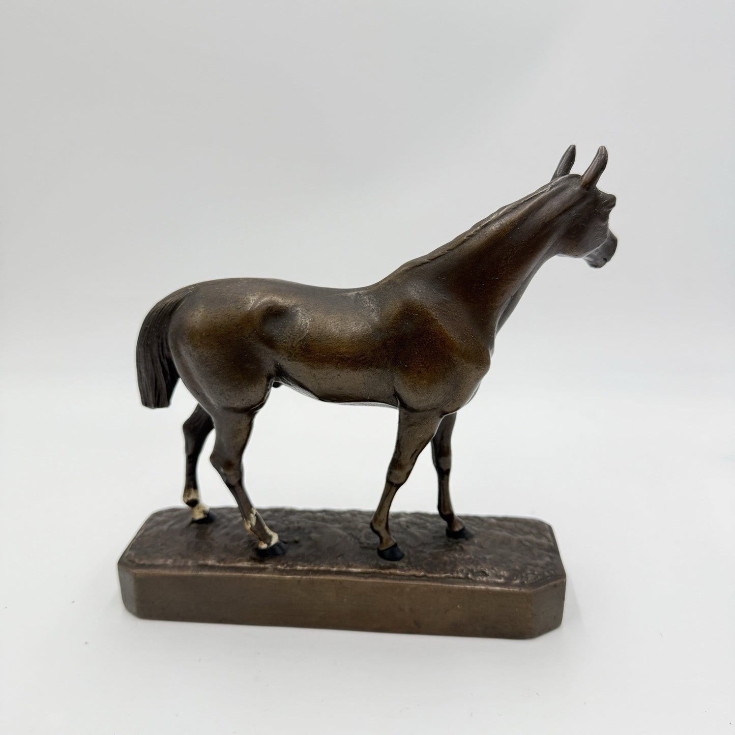 Vintage Bronze Solid Horse Sculpture Figurine
