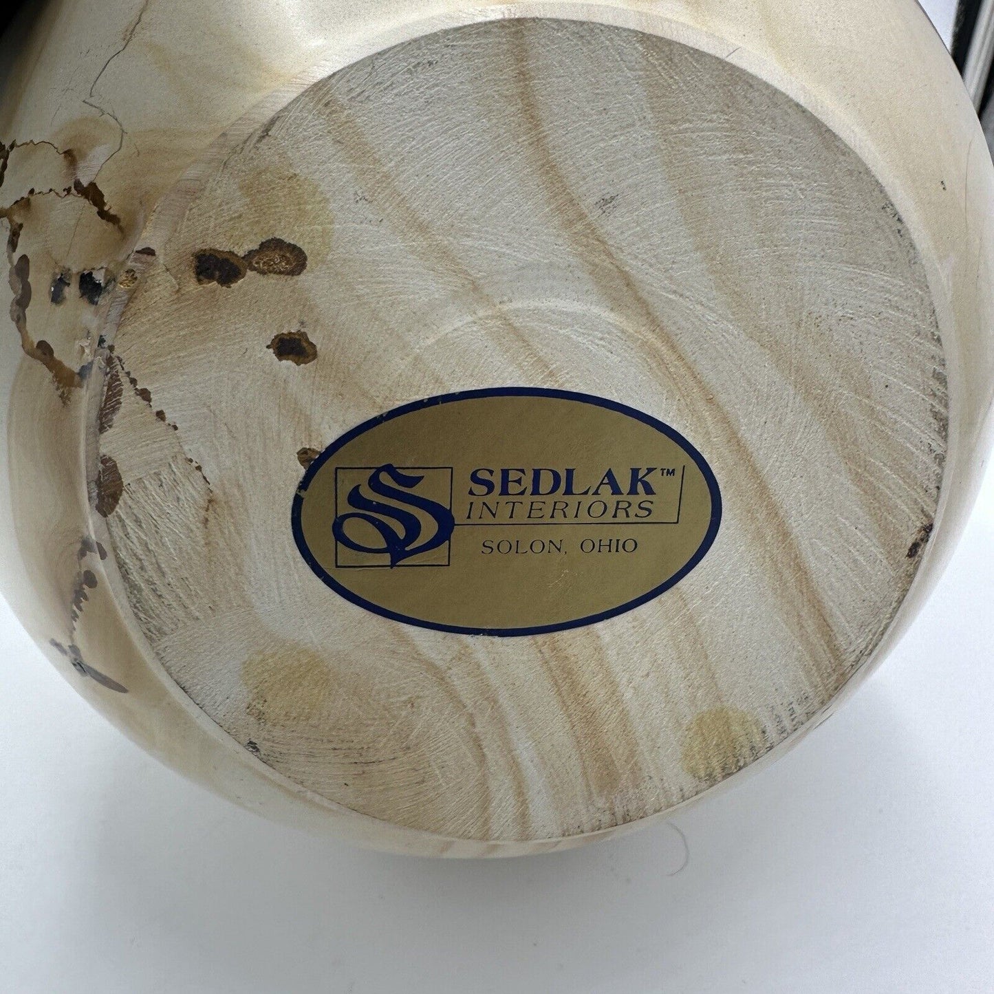 Sedlak Interior Marble Vase Urn USA Crackled Design Stone Heavy Home Decor