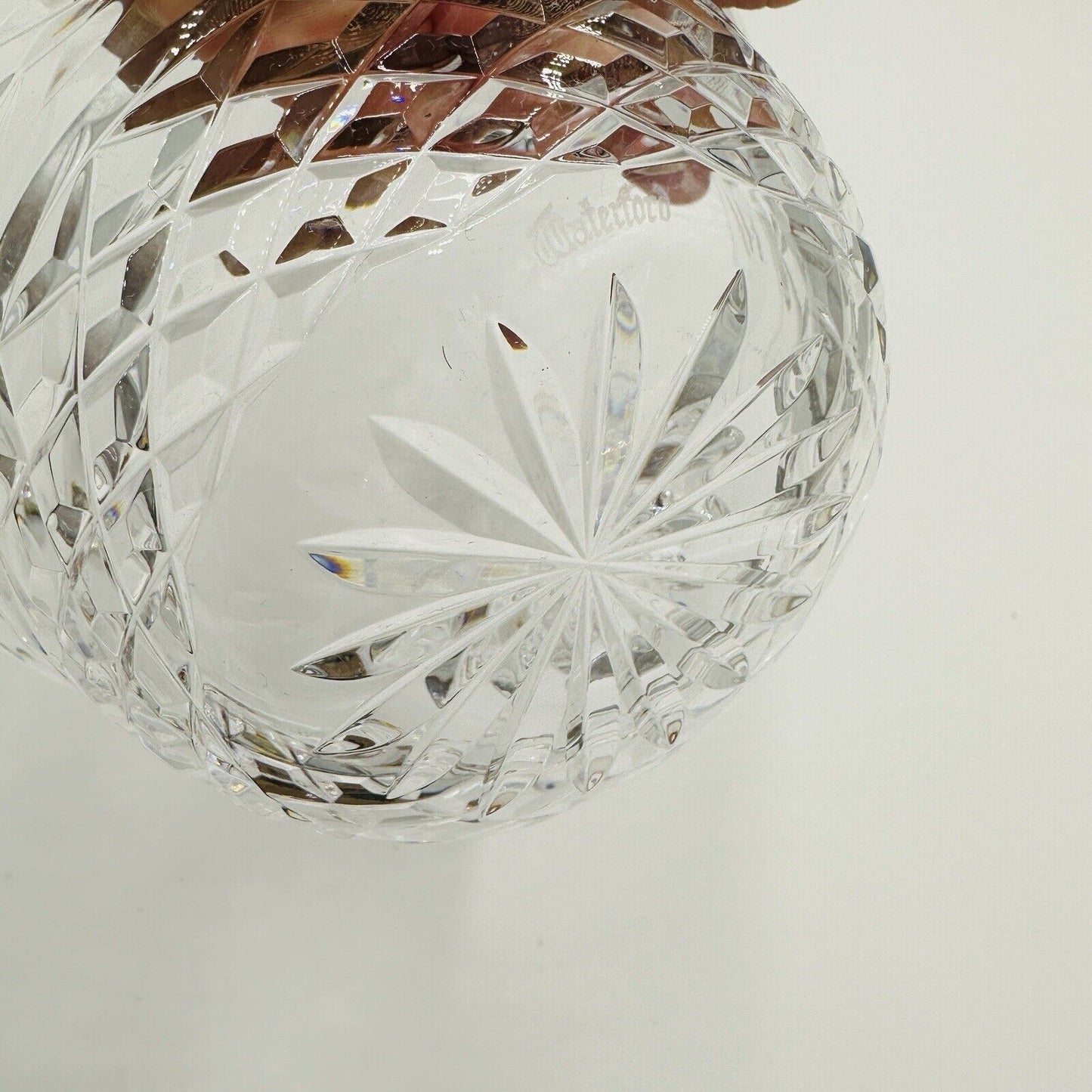Waterford Crystal Glandore Round Finger Bowl Laurel Leaves Cut Glass 5 in Decor