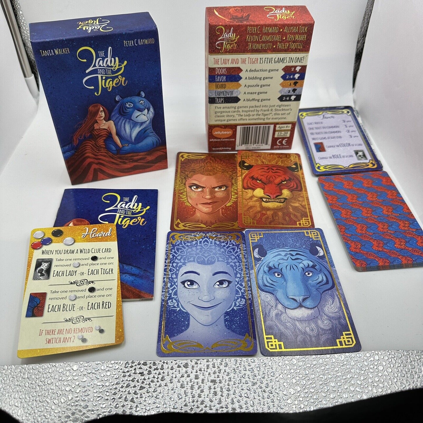The Lady and the Tiger 5 Card Games in One Box 2nd Printing Deduction Jellybean