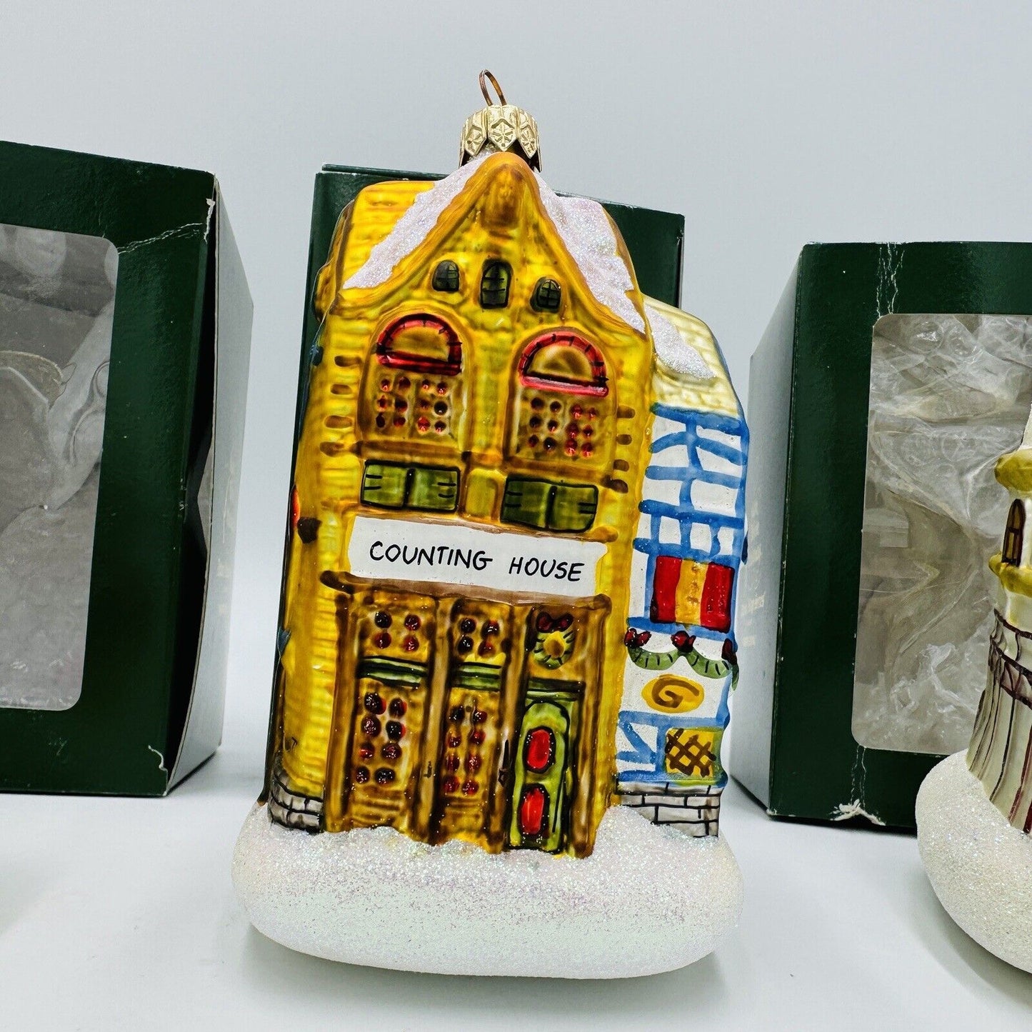Department 56 Night Before Christmas Dickens Village Glass Ornaments