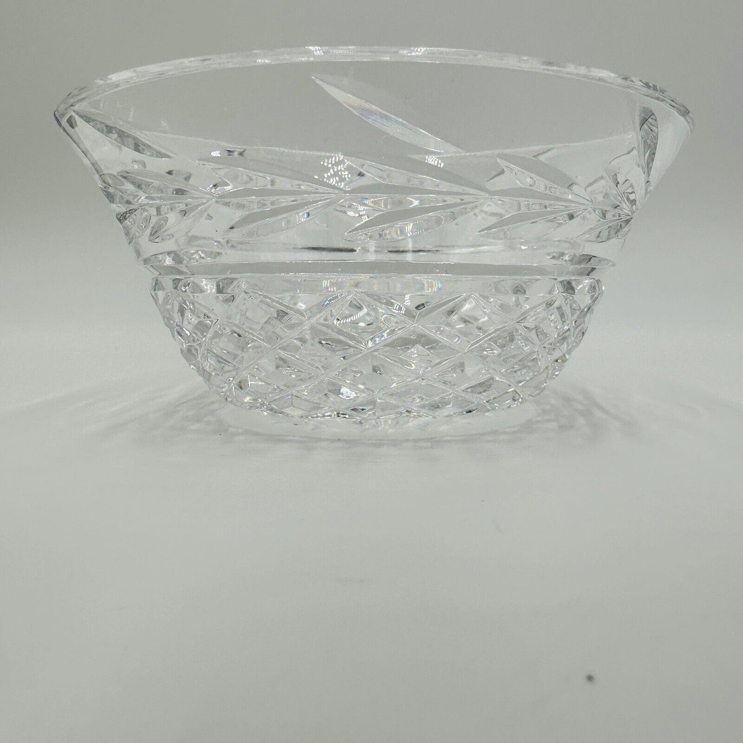 Waterford Crystal Glandore Round Finger Bowl Laurel Leaves Cut Glass 5 in Decor