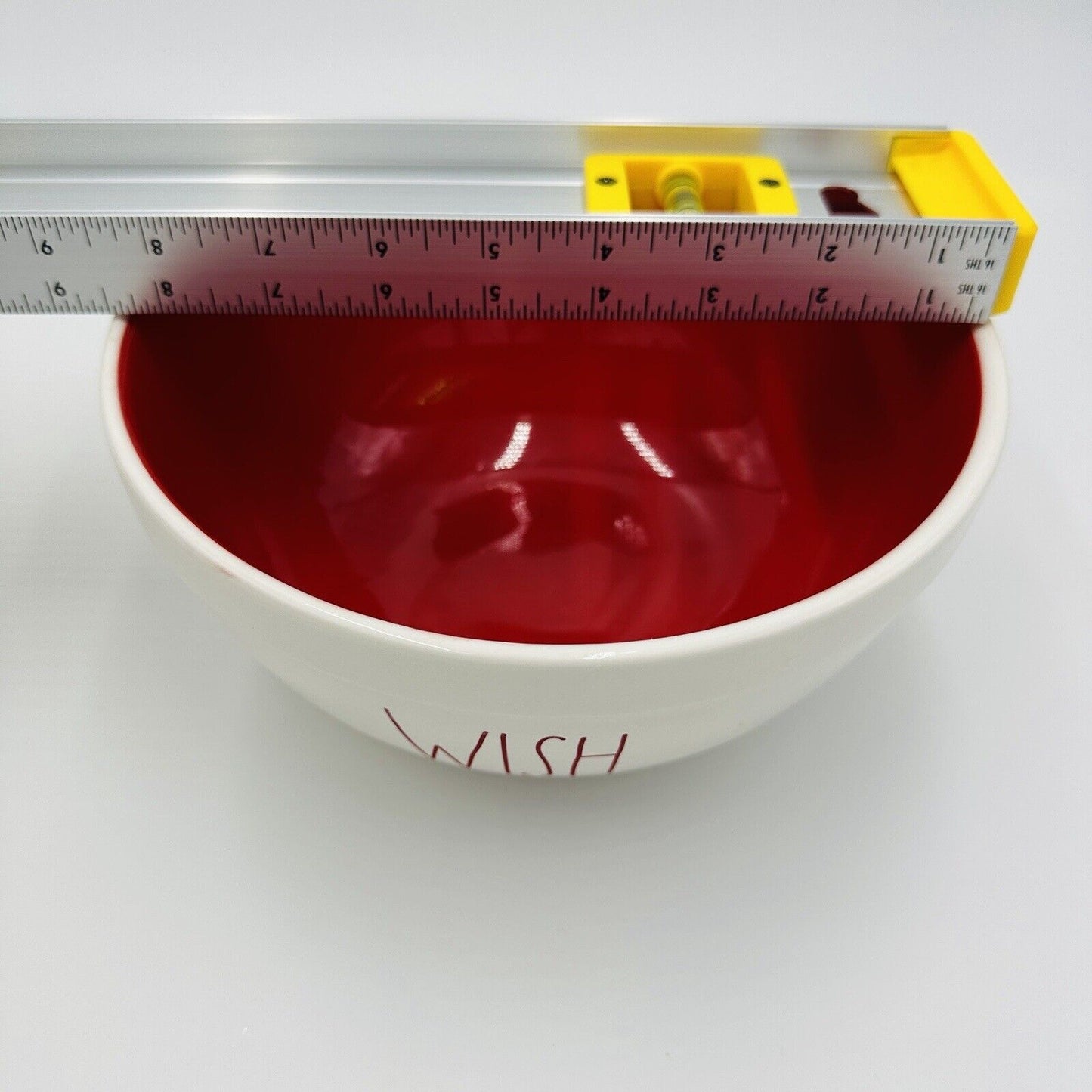 Rae Dunn By Magenta WISH Medium Mixing Bowl With Red LL And Red Interior
