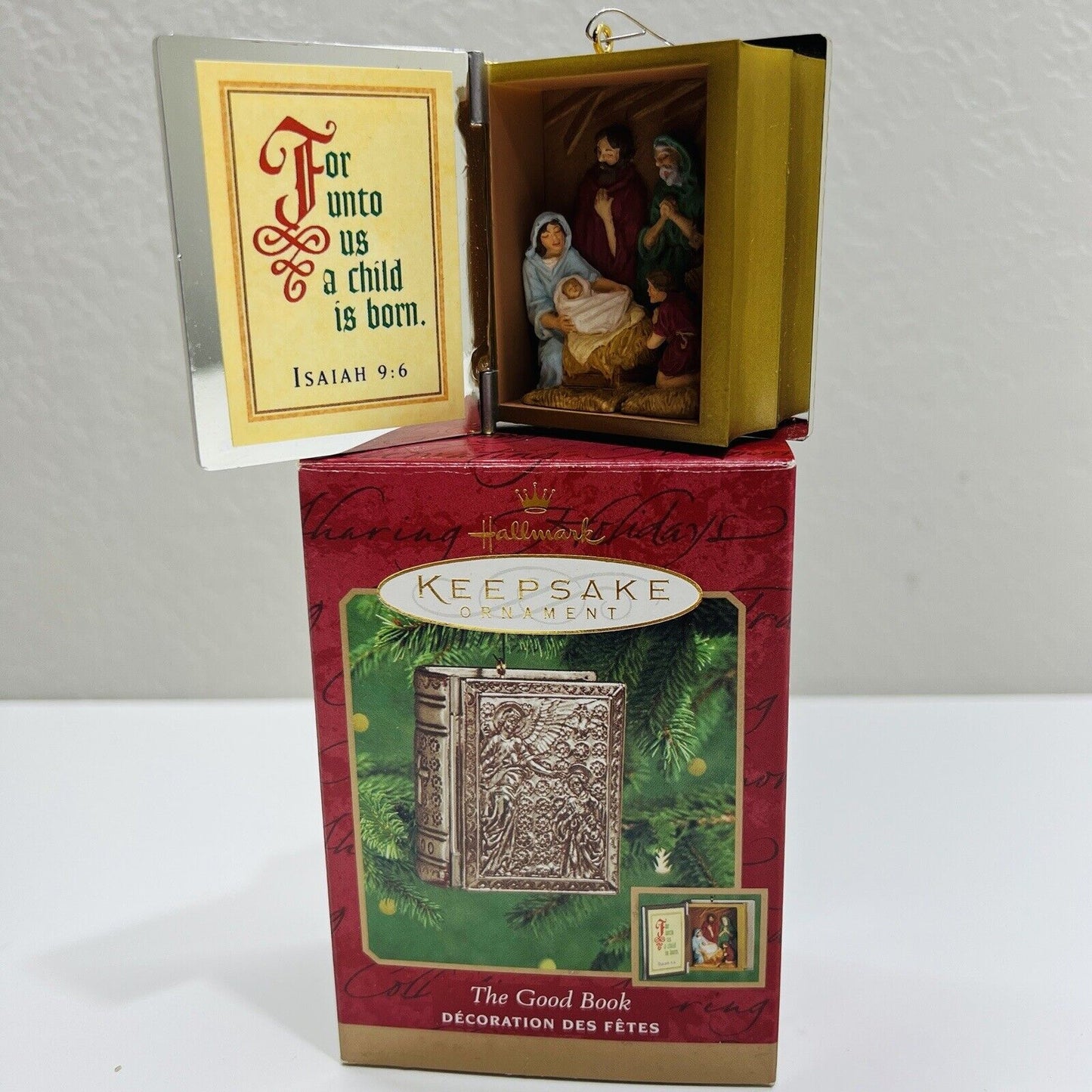 Hallmark Nativity Ornament Bible Good Book Keepsake 2000 Christmas Jesus
