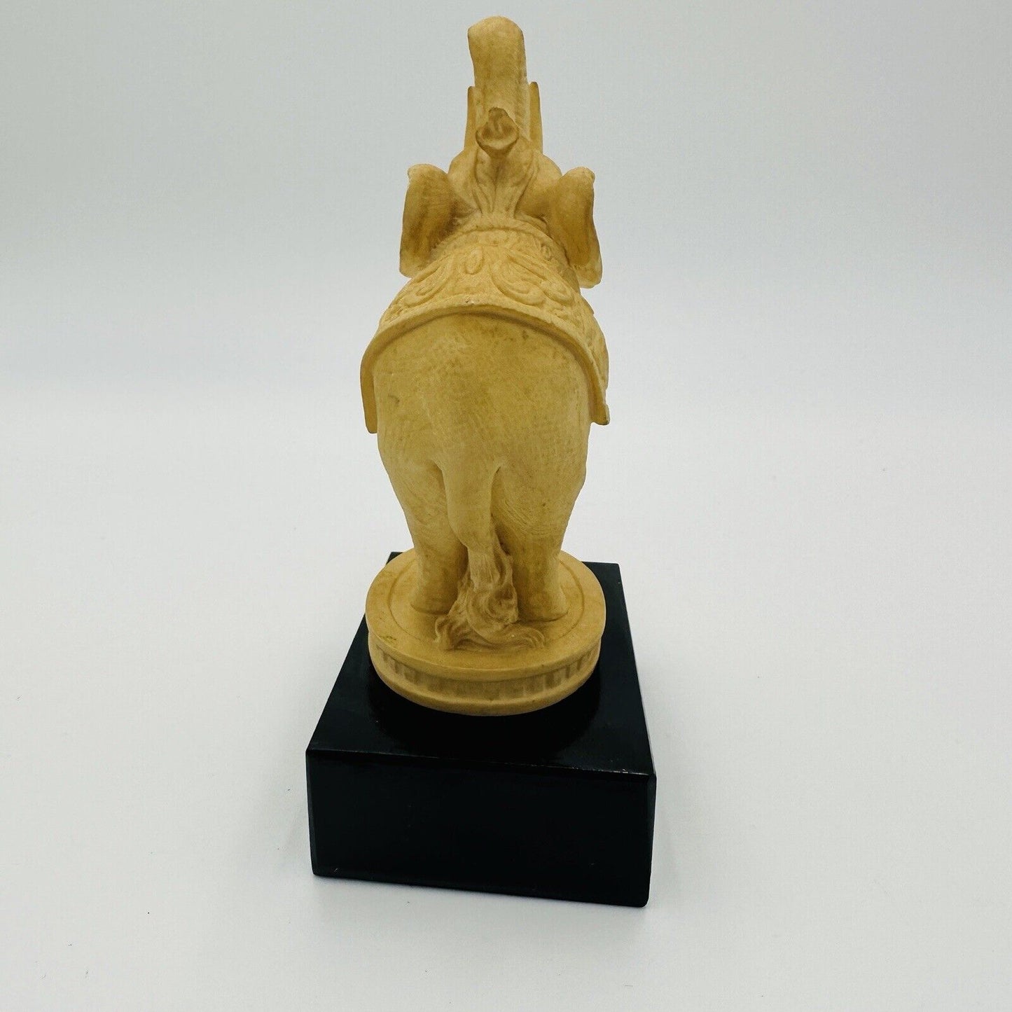Elephant Hand Carved Alabaster Figurine Marble Base Italy A. Giannelli Home Deco