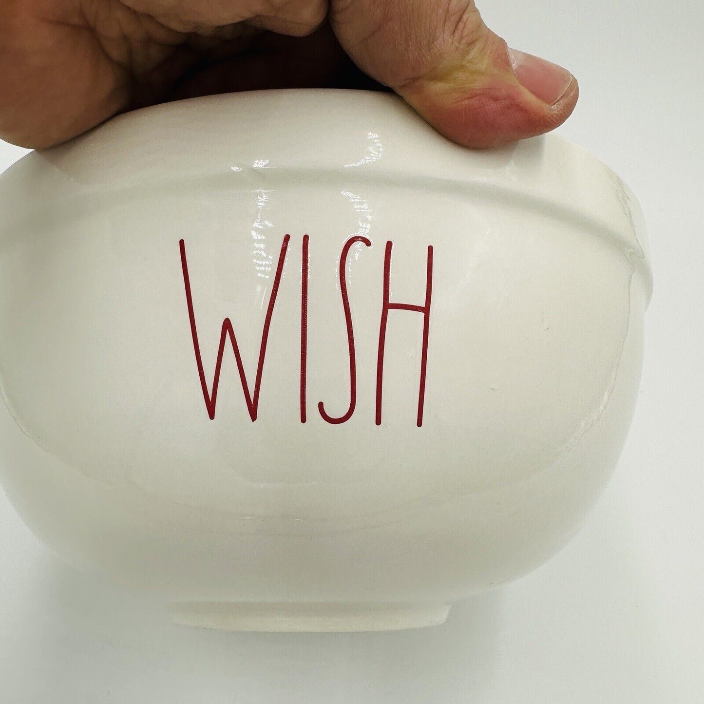 Rae Dunn By Magenta WISH Medium Mixing Bowl With Red LL And Red Interior