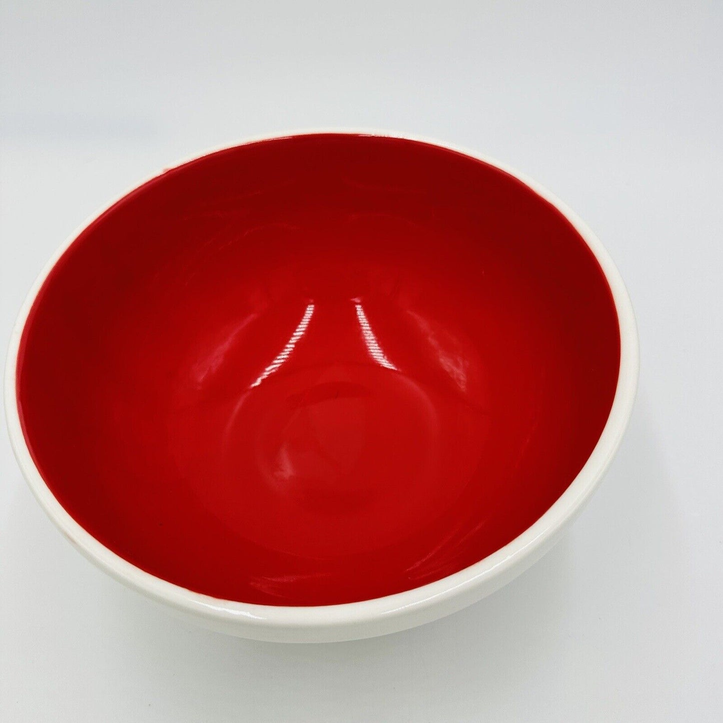 Rae Dunn By Magenta WISH Medium Mixing Bowl With Red LL And Red Interior
