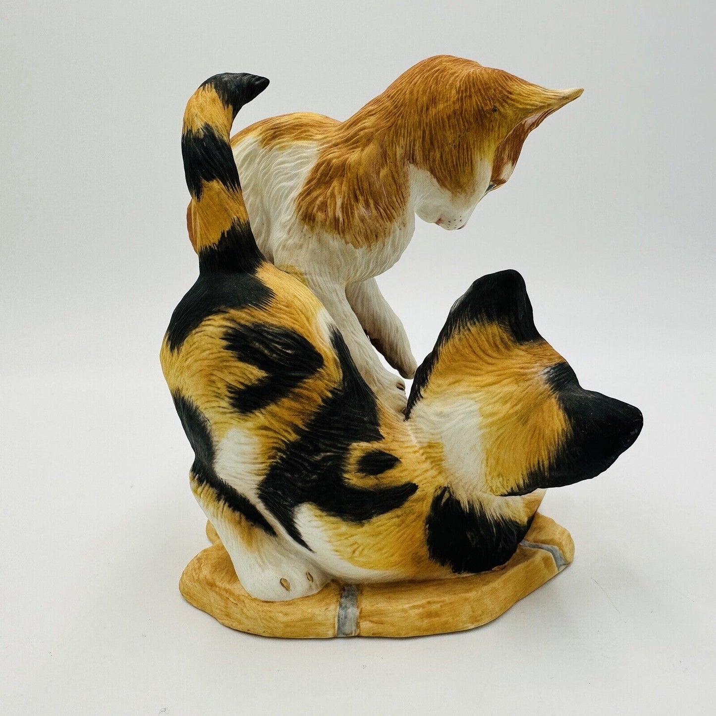 The Franklin Mint Shenenigans' Porcelain Bisque Kittens Playing In Pot Figurine